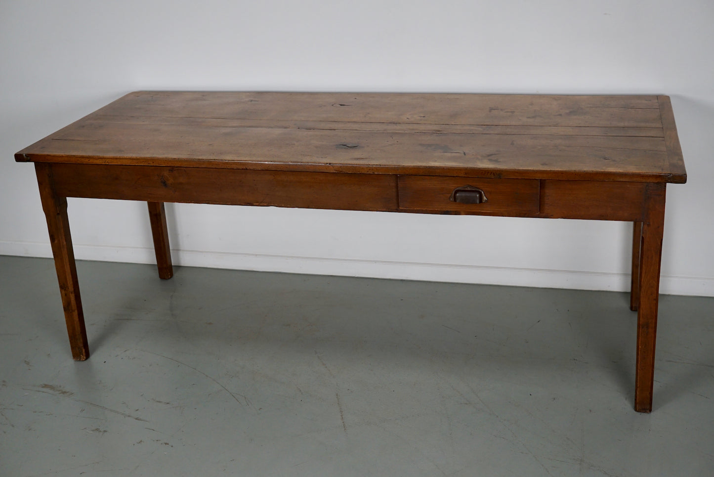 Antique Elm 19th Century French Rustic Farmhouse Dining Table