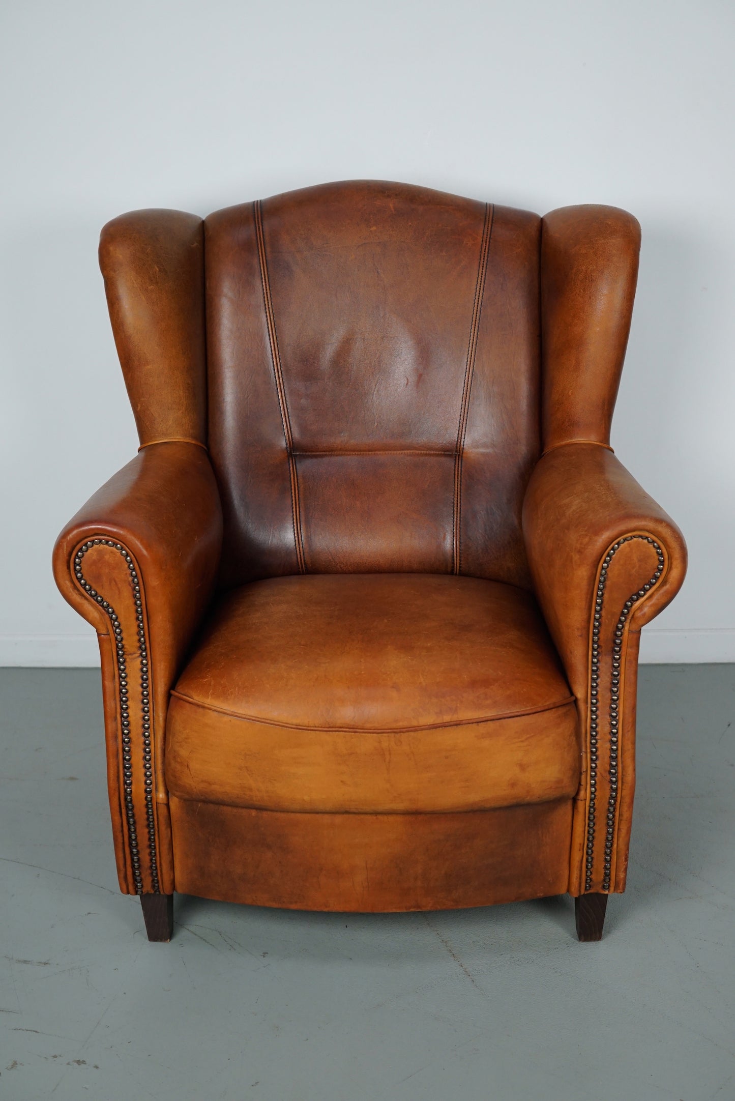 Vintage Dutch Cognac Colored Leather Club Chair