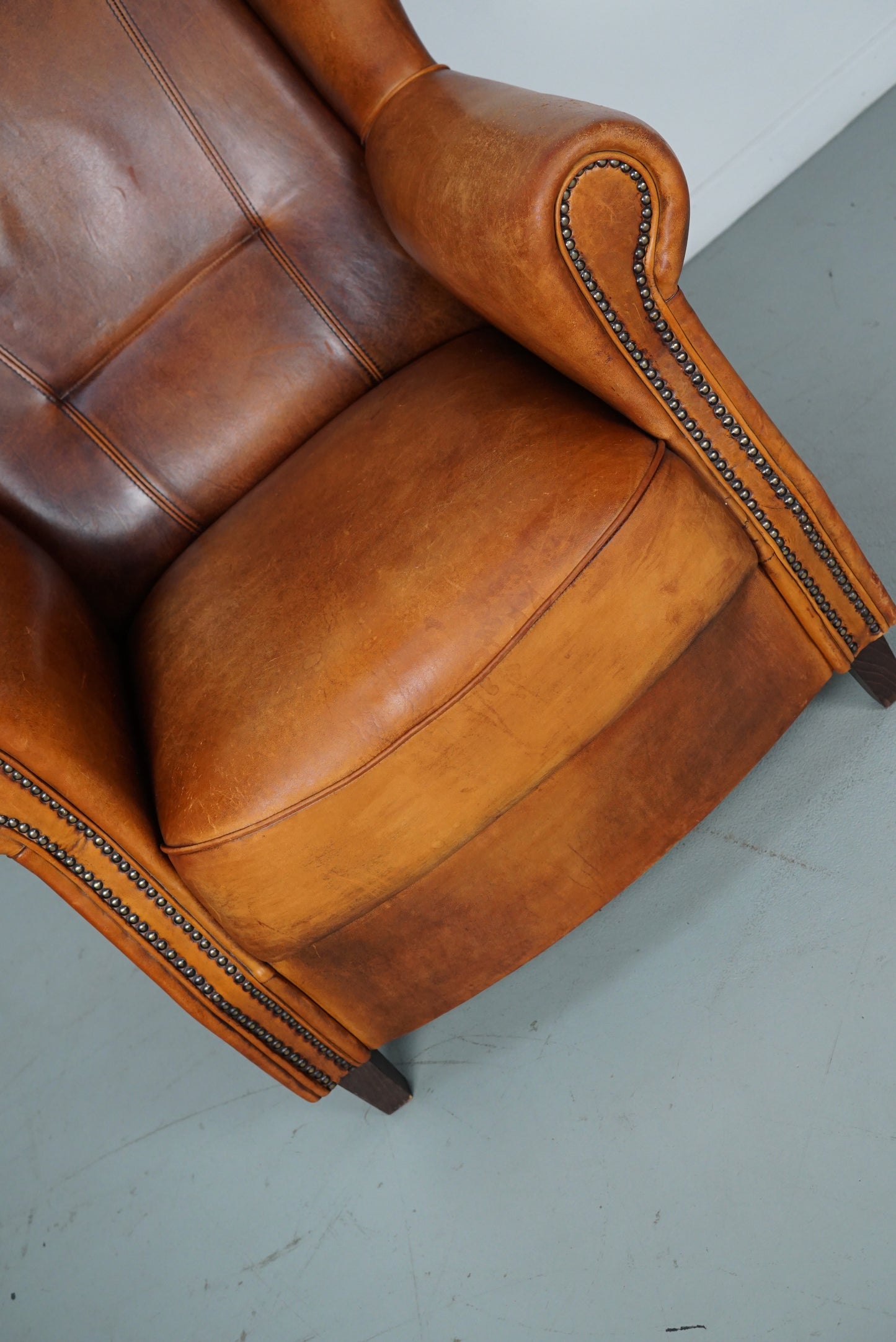 Vintage Dutch Cognac Colored Leather Club Chair