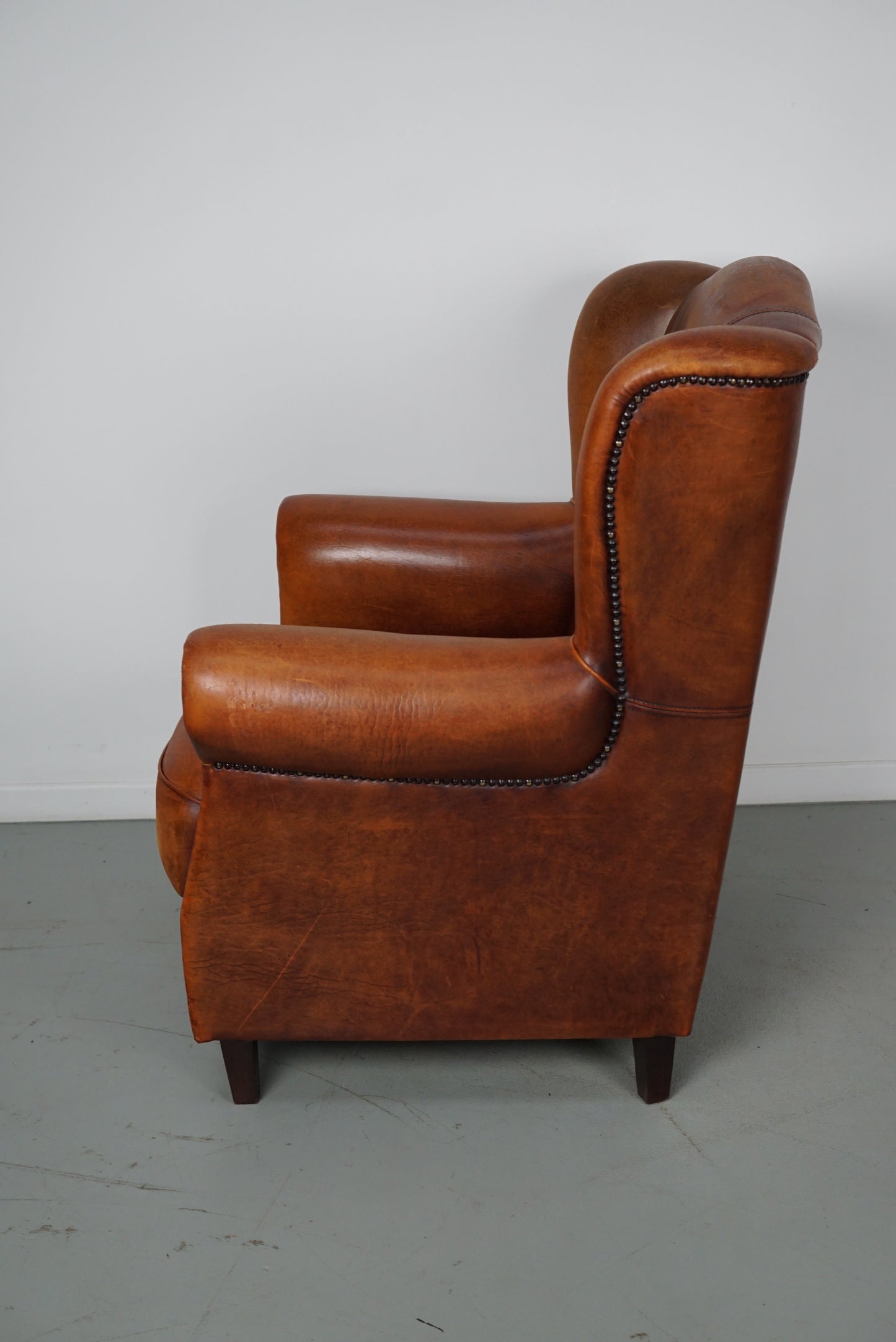 Vintage Dutch Cognac Colored Leather Club Chair