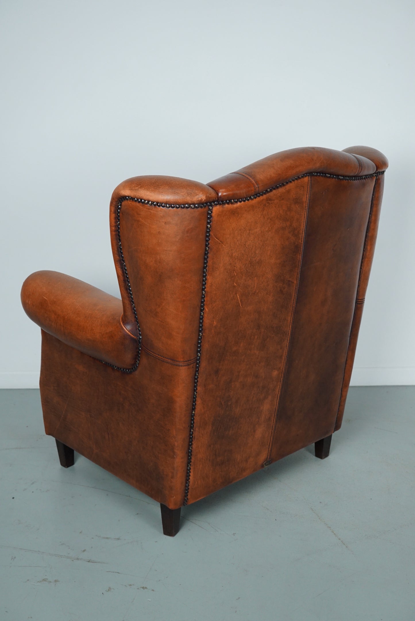 Vintage Dutch Cognac Colored Leather Club Chair