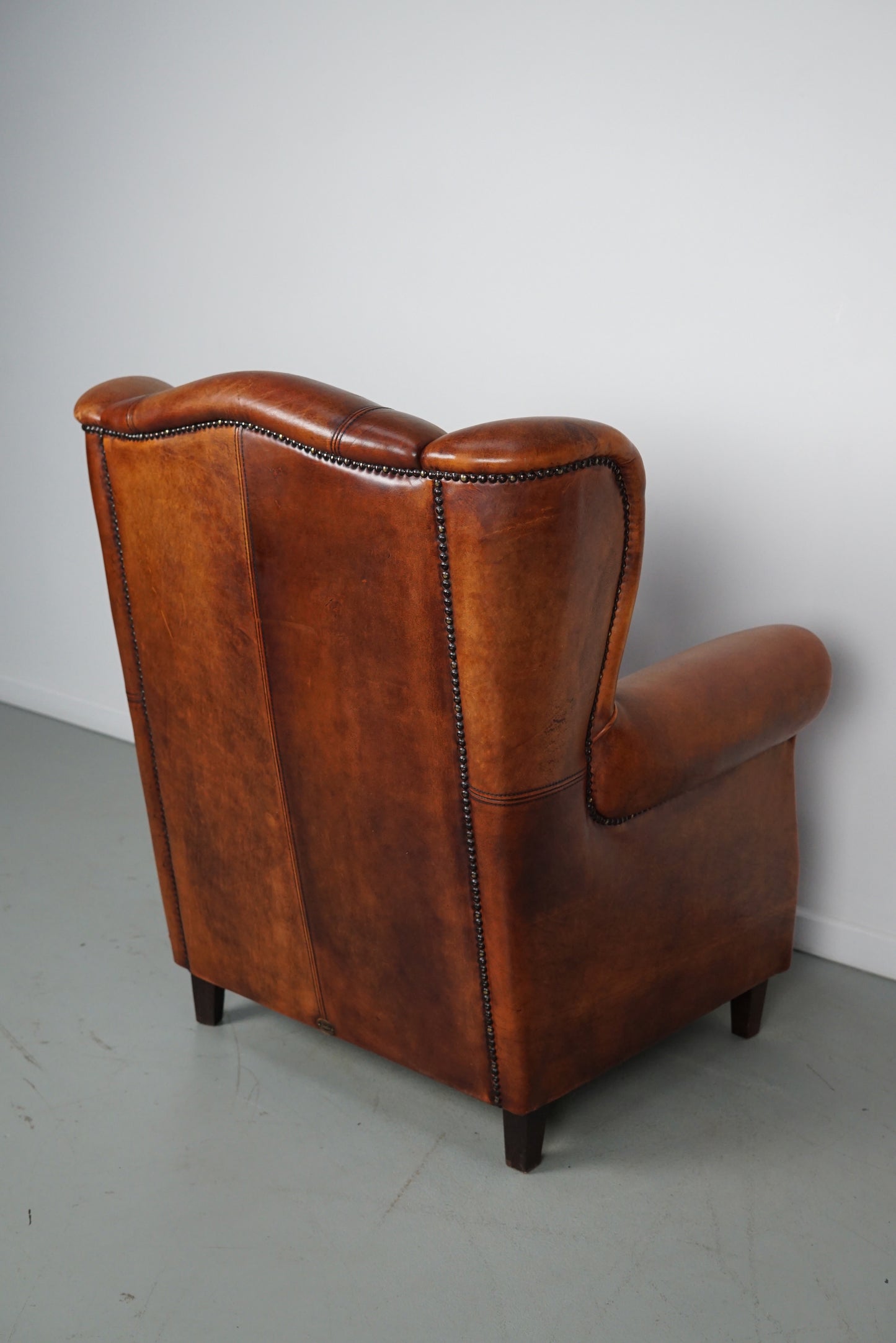 Vintage Dutch Cognac Colored Leather Club Chair