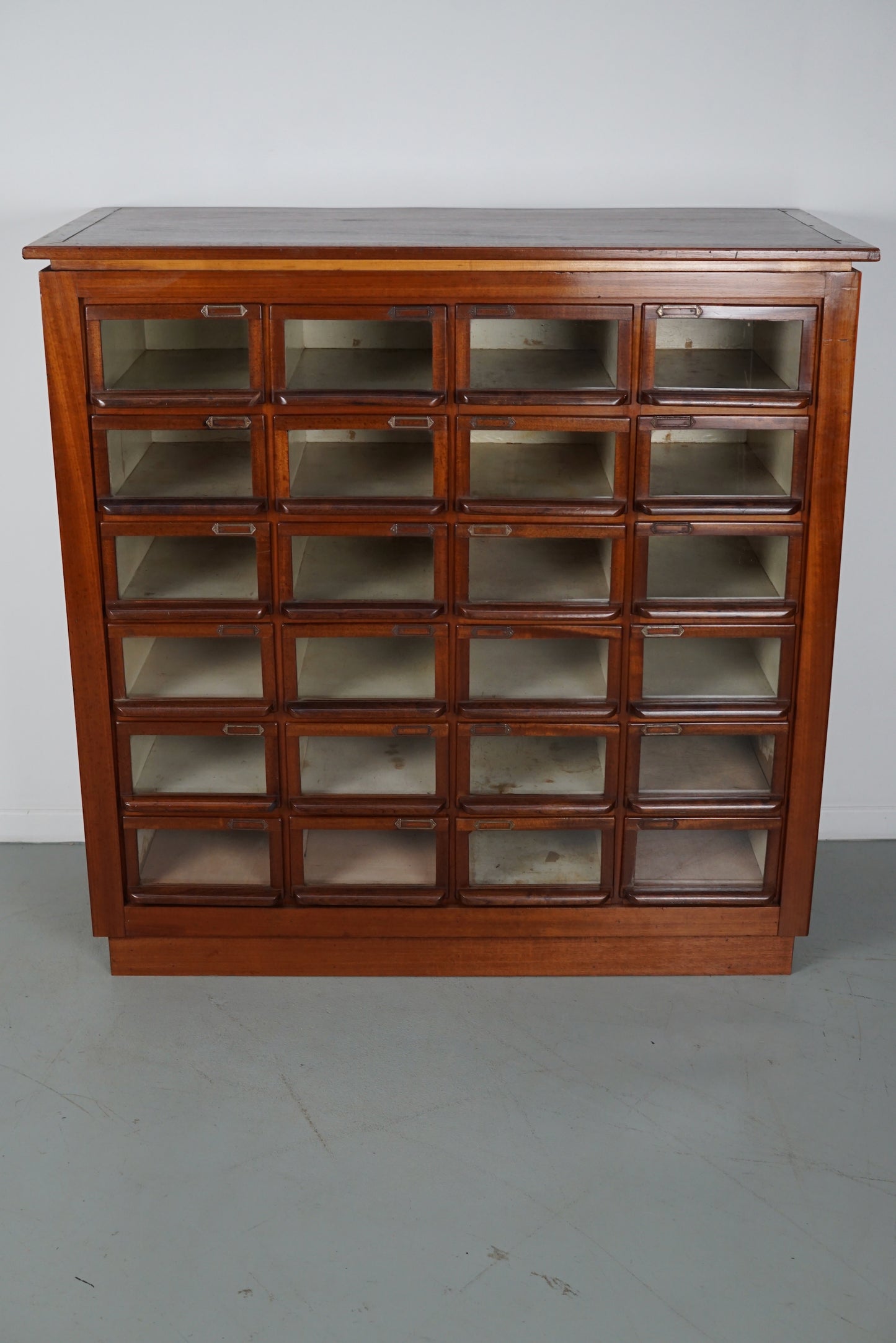Vintage Dutch Hardwood Haberdashery Shop Cabinet, 1930s