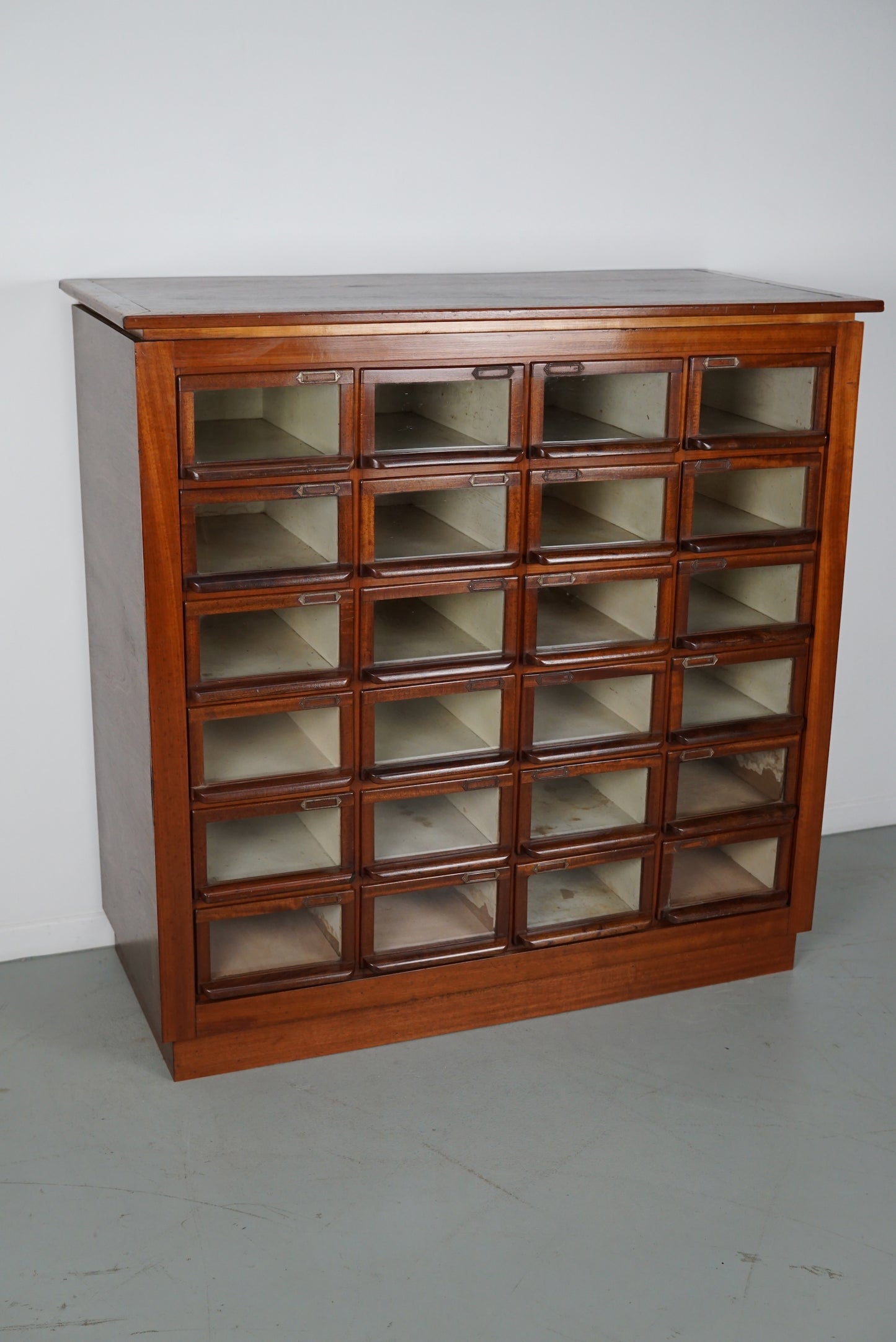 Vintage Dutch Hardwood Haberdashery Shop Cabinet, 1930s
