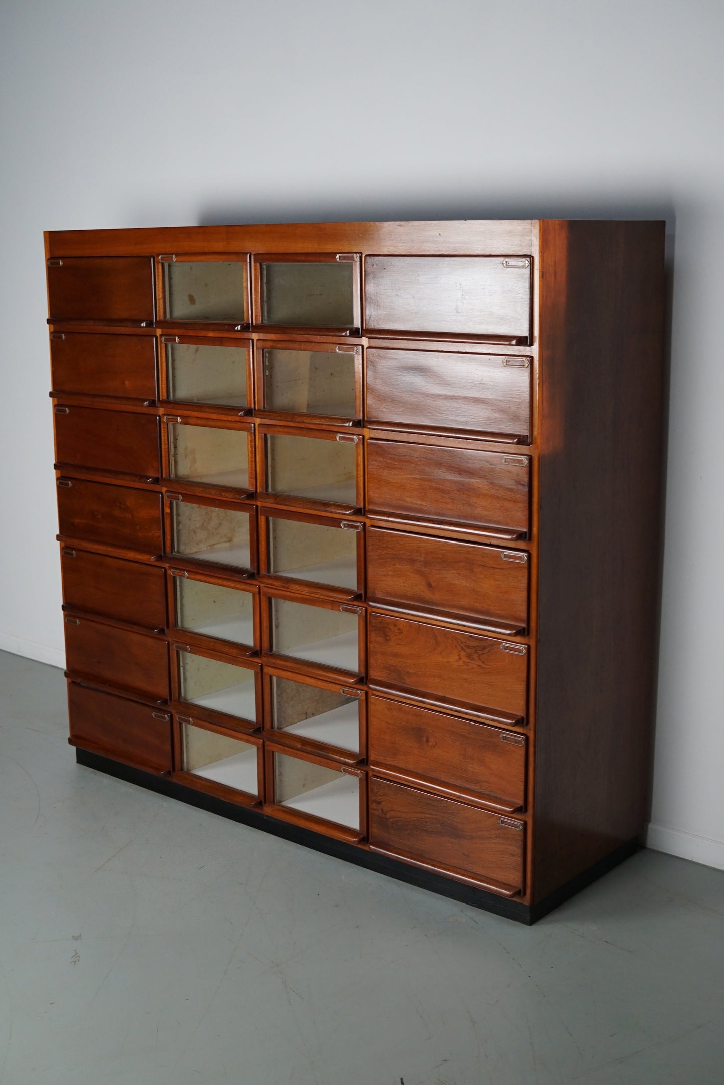 Large Vintage Dutch Hardwood Haberdashery Shop Cabinet, 1930s
