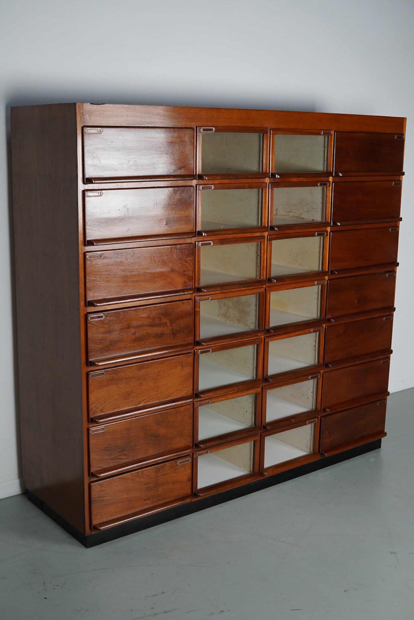 Large Vintage Dutch Hardwood Haberdashery Shop Cabinet, 1930s