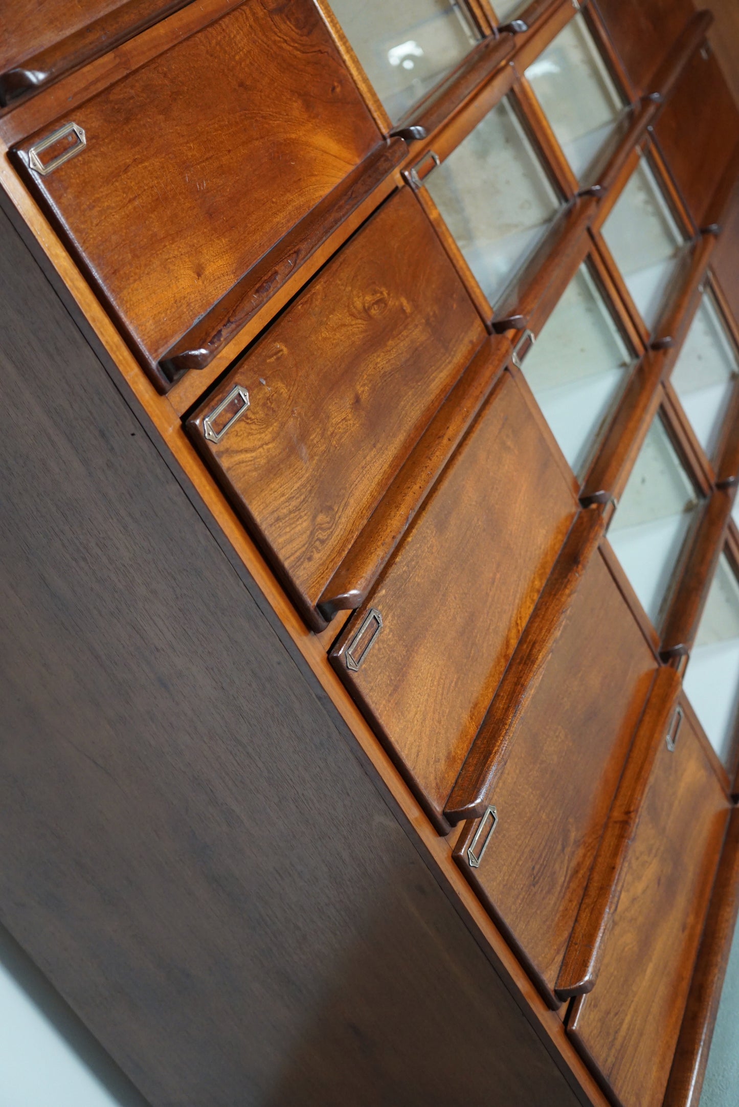 Large Vintage Dutch Hardwood Haberdashery Shop Cabinet, 1930s