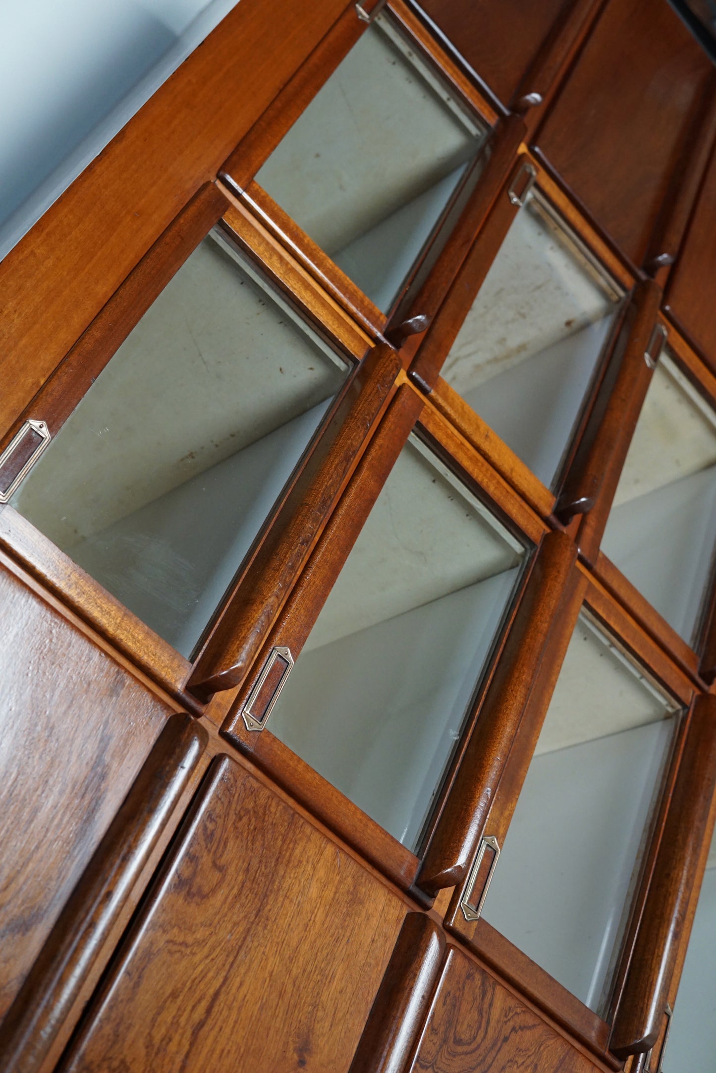 Large Vintage Dutch Hardwood Haberdashery Shop Cabinet, 1930s