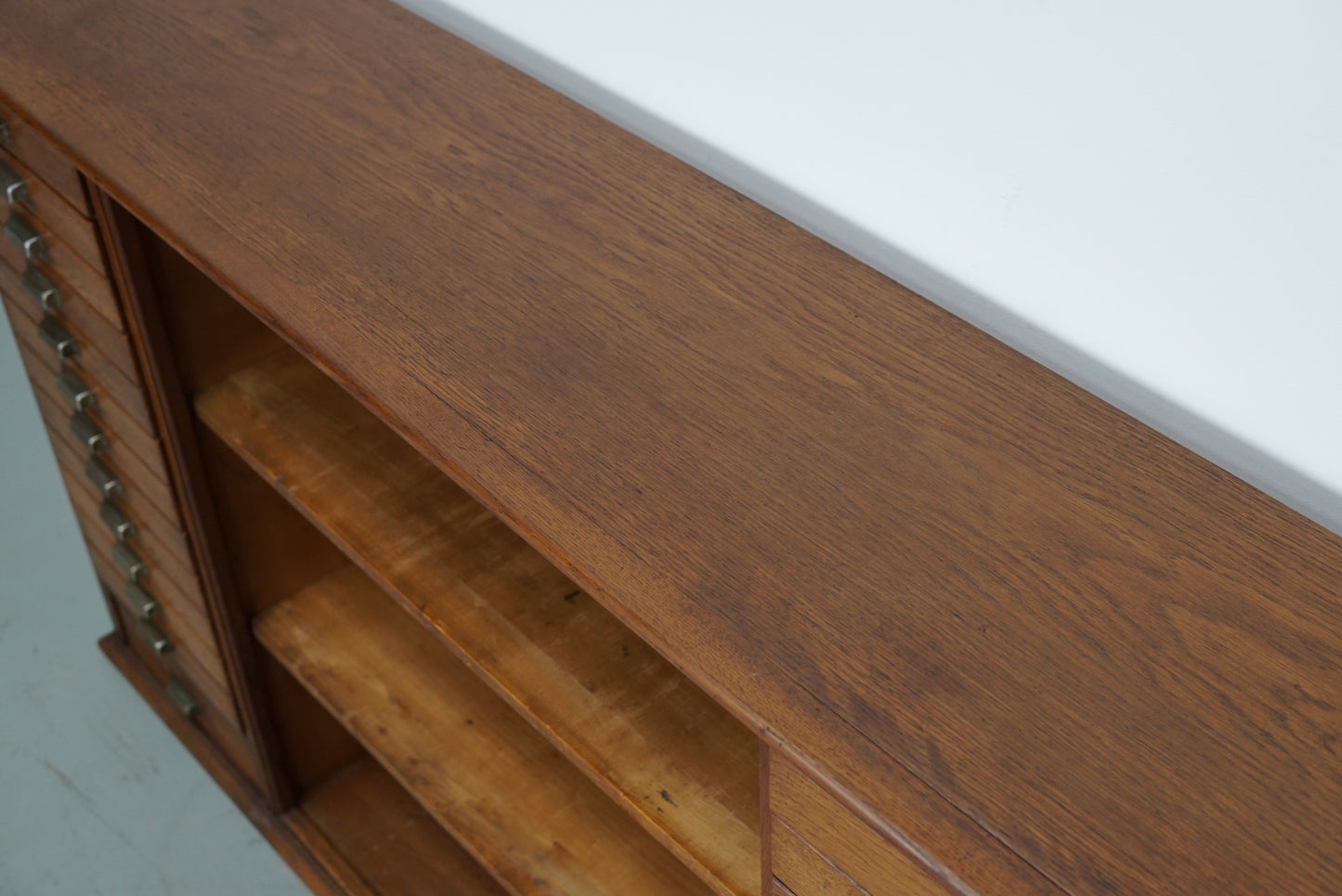 Vintage Dutch Oak Apothecary Sideboard / Filing Cabinet, 1950s