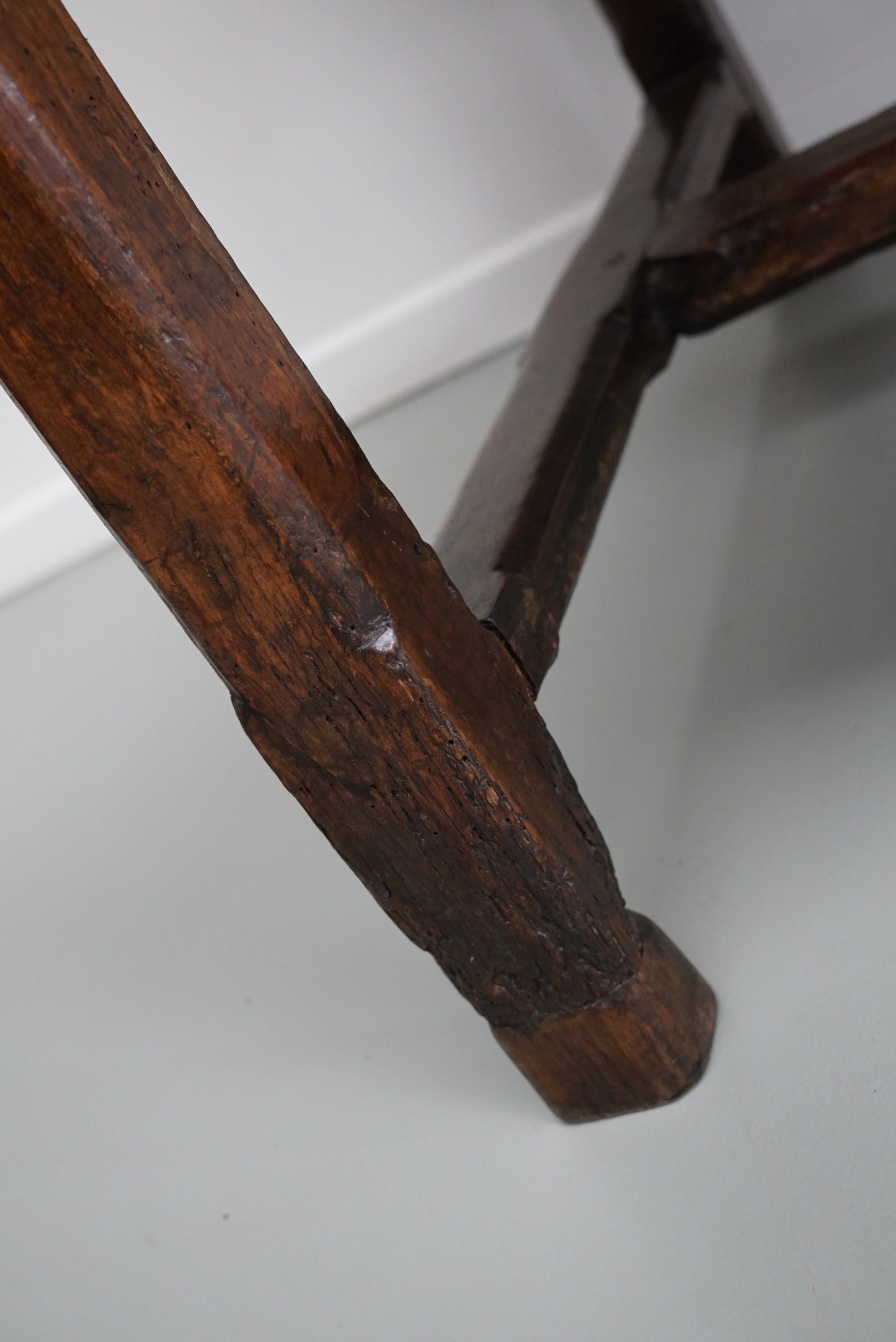 Large Antique 18th Century French Rustic Farmhouse Dining Table Walnut & Oak