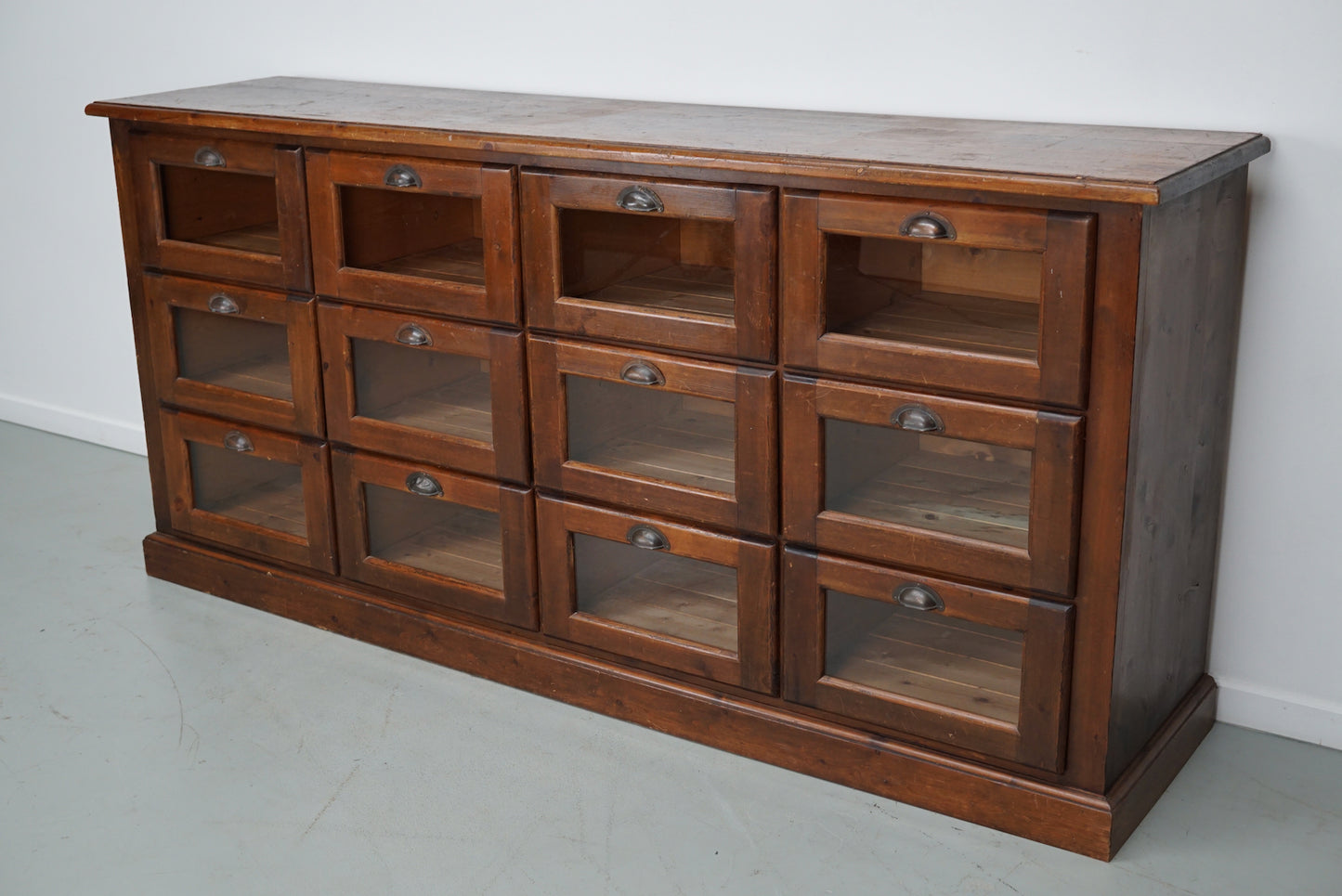 Vintage Dutch Pine Haberdashery Shop Cabinet, Mid-Century