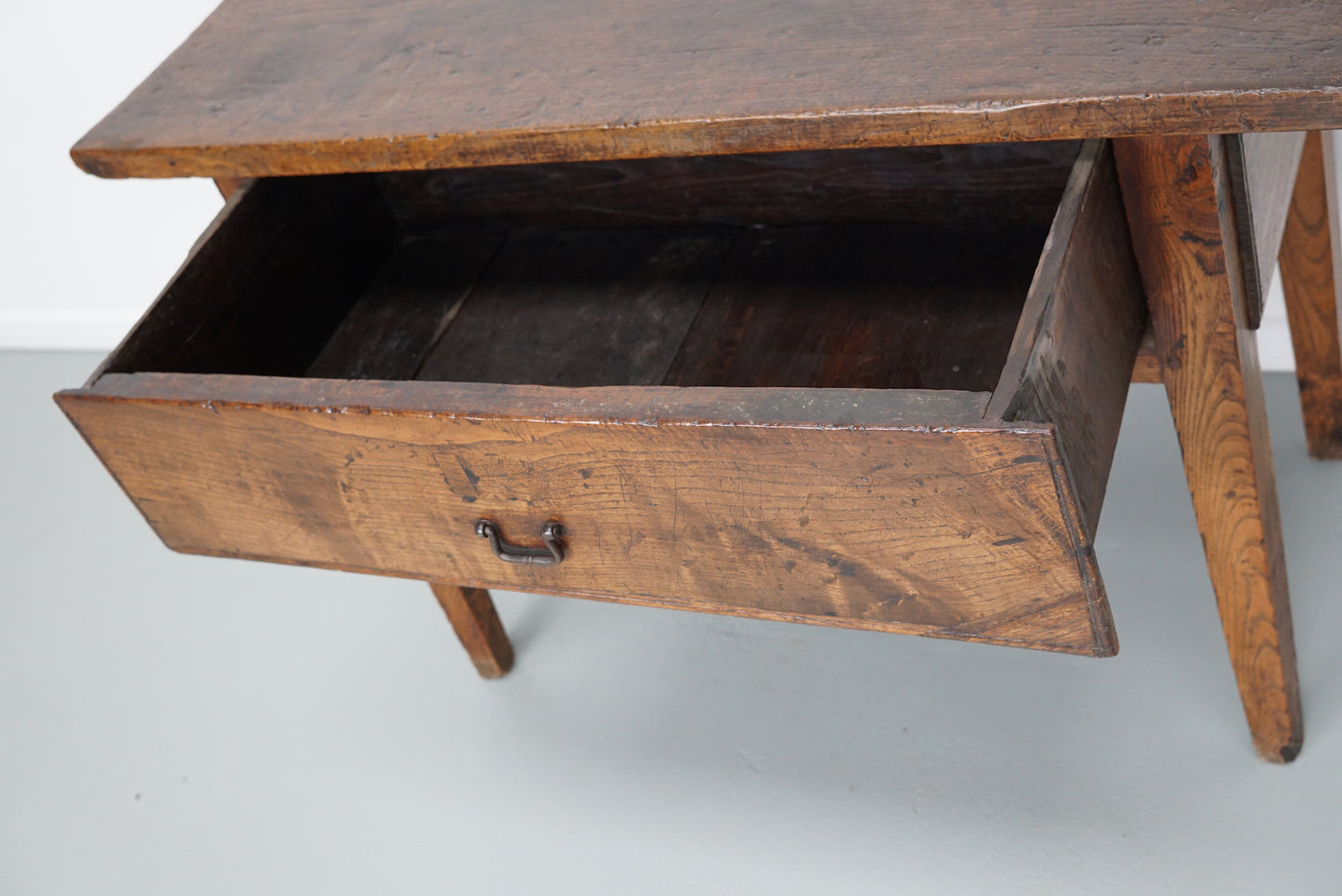 Antique Spanish Rustic Farmhouse Chestnut Side Table / Console, 18th Century