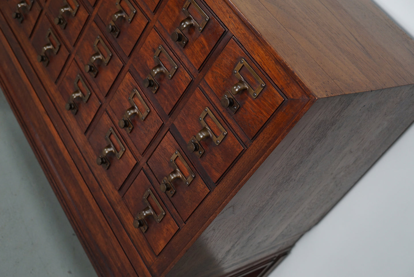Antique Dutch Hardwood Apothecary / Filing Cabinet, 1920s
