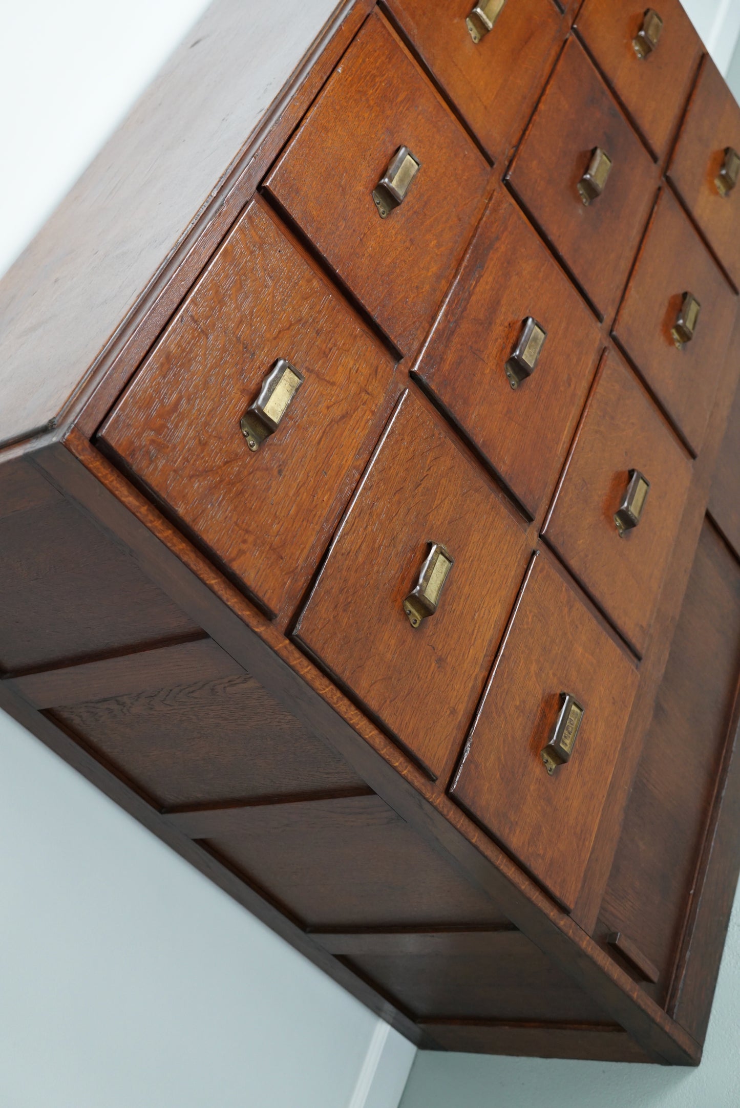 Antique Dutch Oak Apothecary Cabinet or Filing Cabinet, 1930s