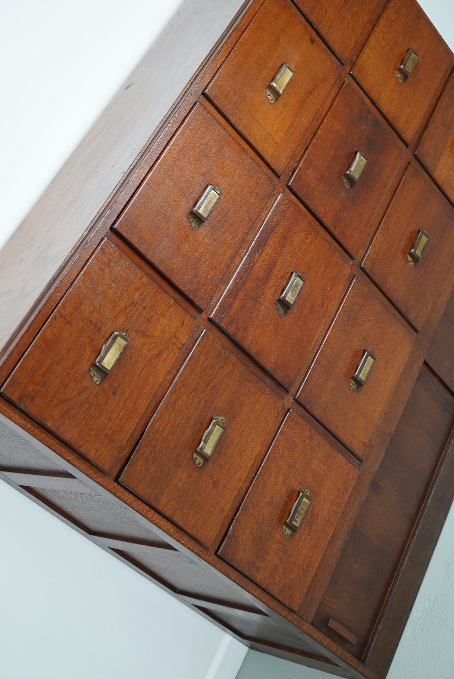 Antique Dutch Oak Apothecary Cabinet or Filing Cabinet, 1930s