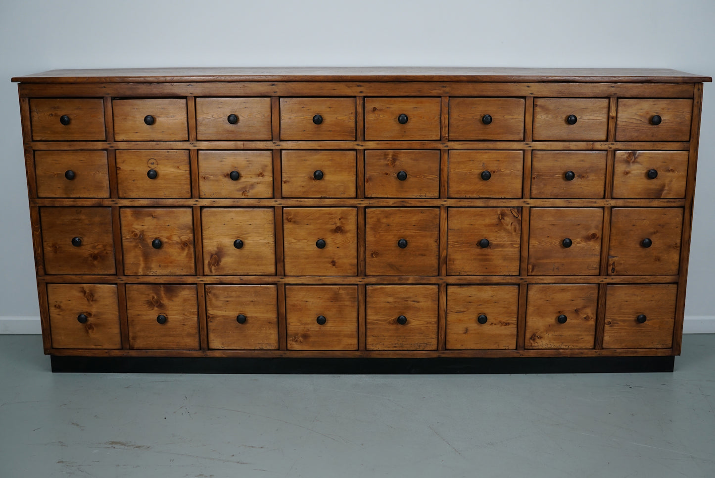Large German Pine Industrial Apothecary / Shop Cabinet, 1950s