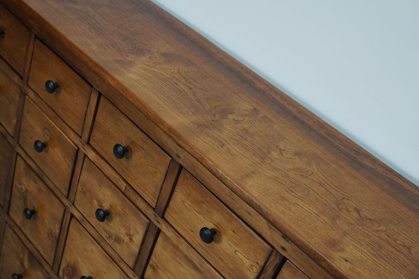 Large German Pine Industrial Apothecary / Shop Cabinet, 1950s