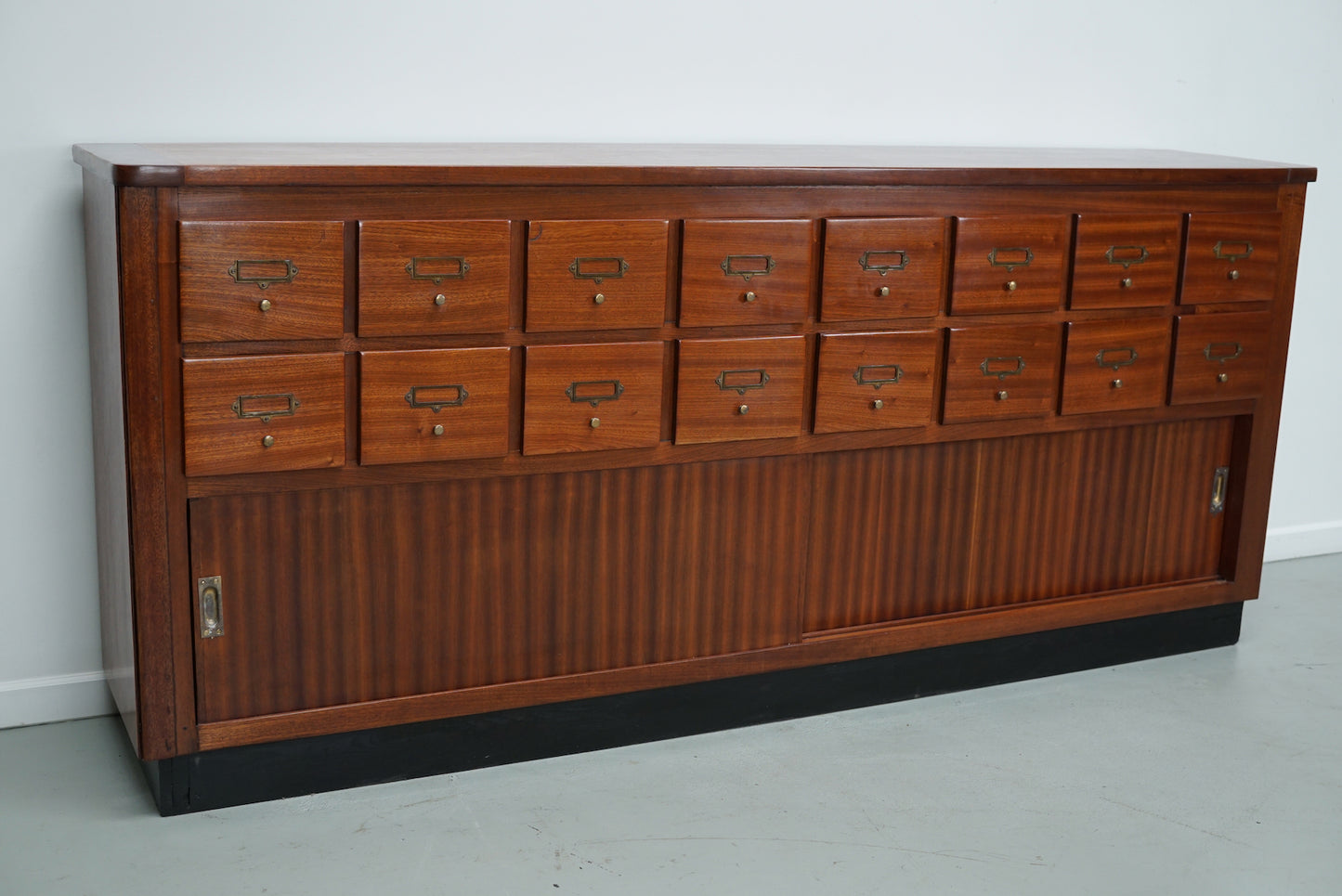 Vintage Mid-Century Dutch Hardwood Shop / Apothecary or Filing Cabinet