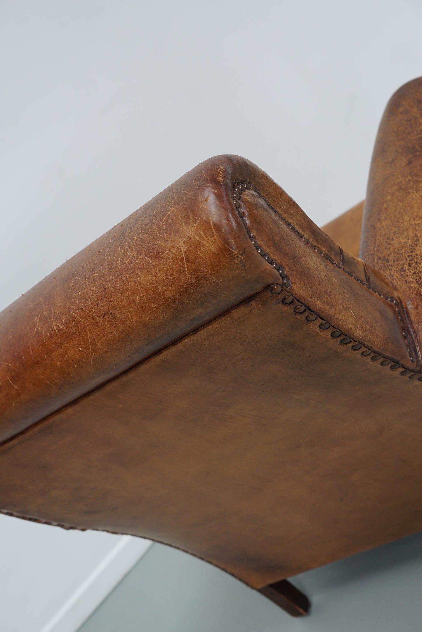 Vintage Dutch Cognac Colored Leather Club Chair