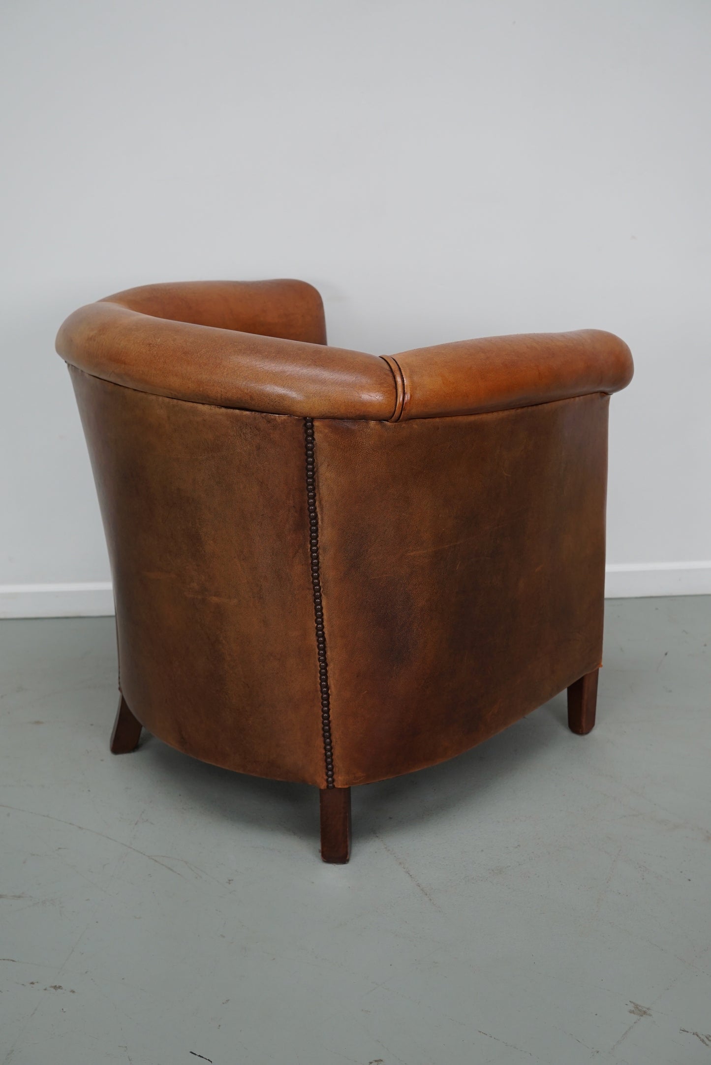 Vintage Dutch Cognac Colored Leather Club Chair