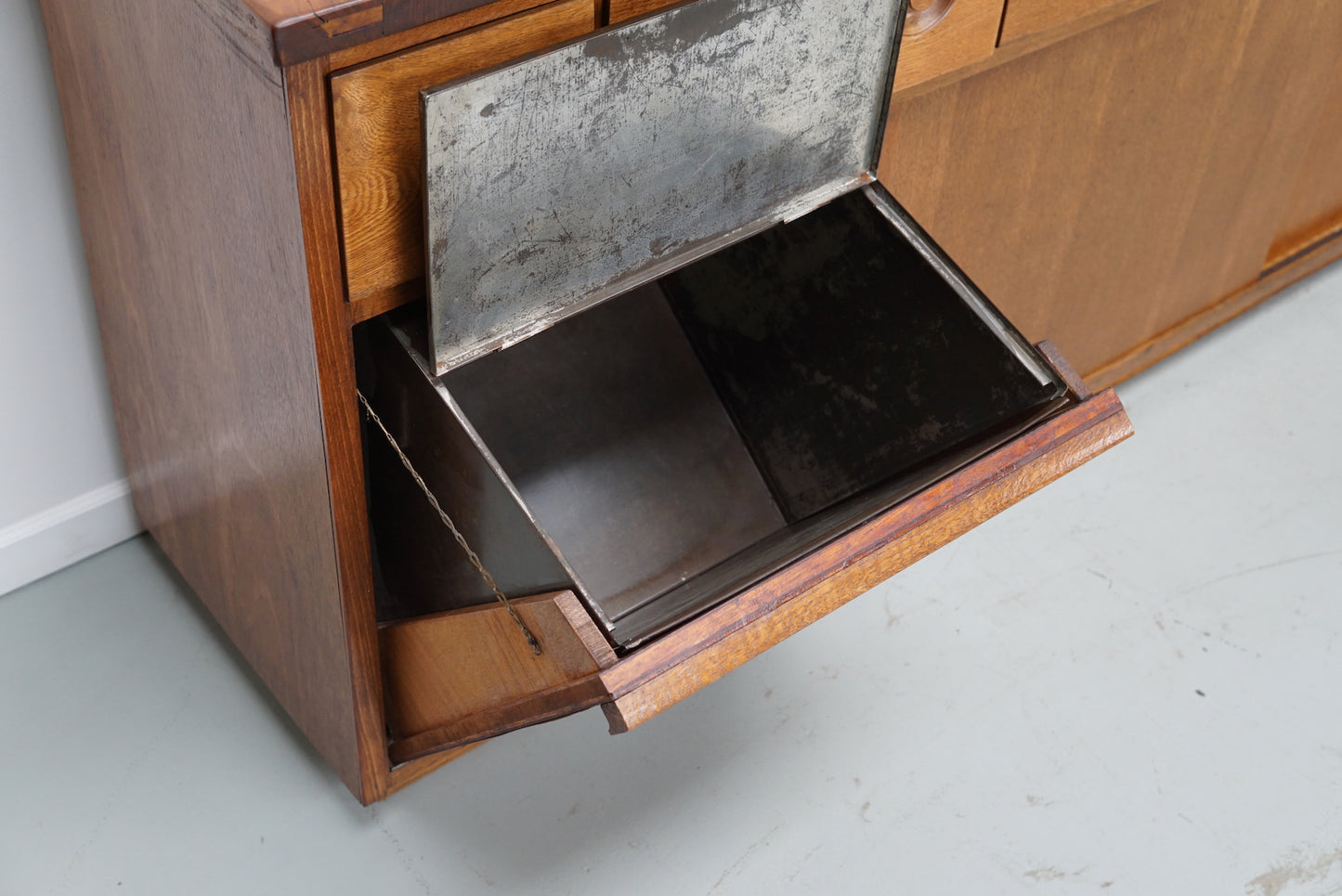 Large Dutch Industrial Oak Apothecary / Bakery Cabinet, circa 1950s