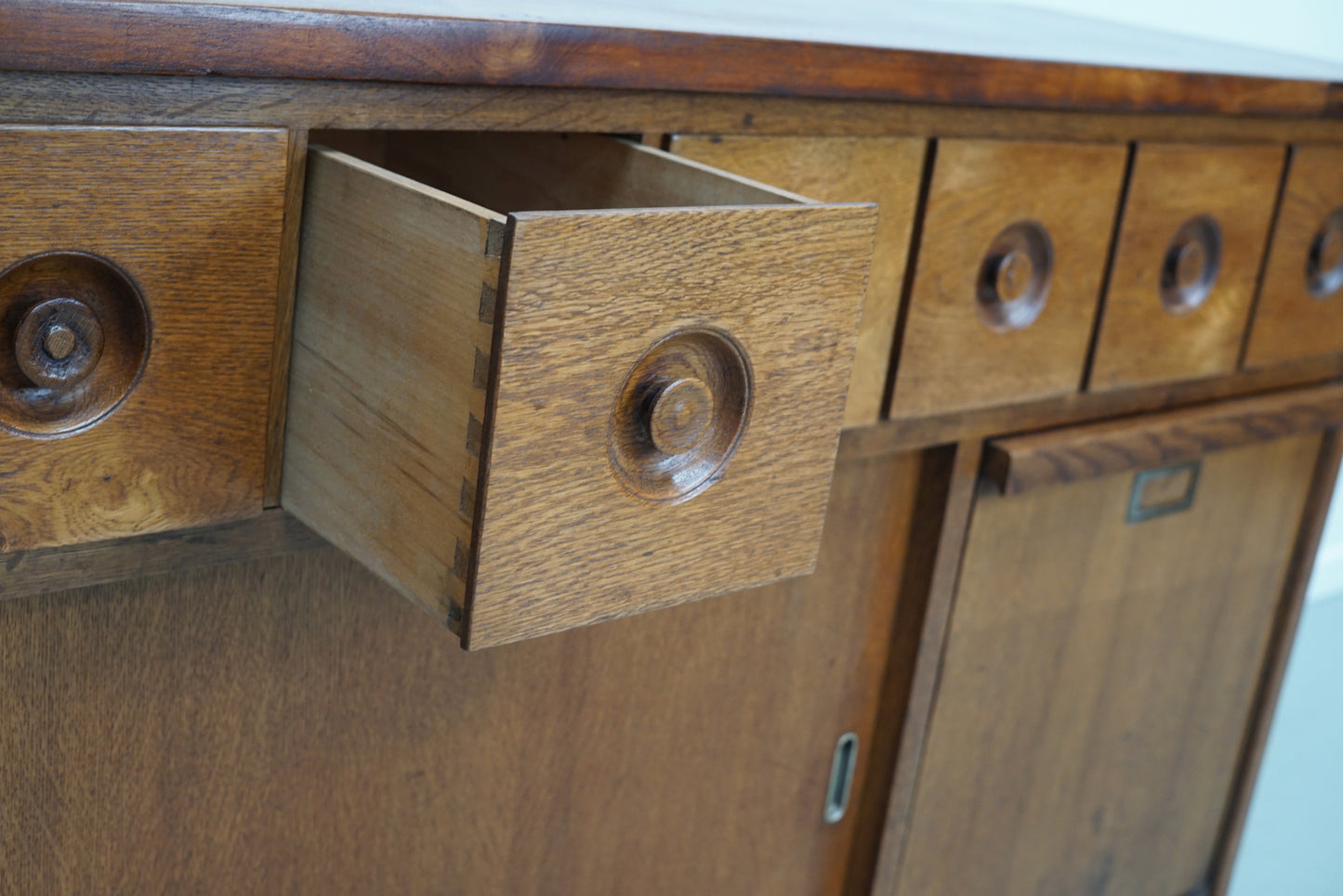 Large Dutch Industrial Oak Apothecary / Bakery Cabinet, circa 1950s