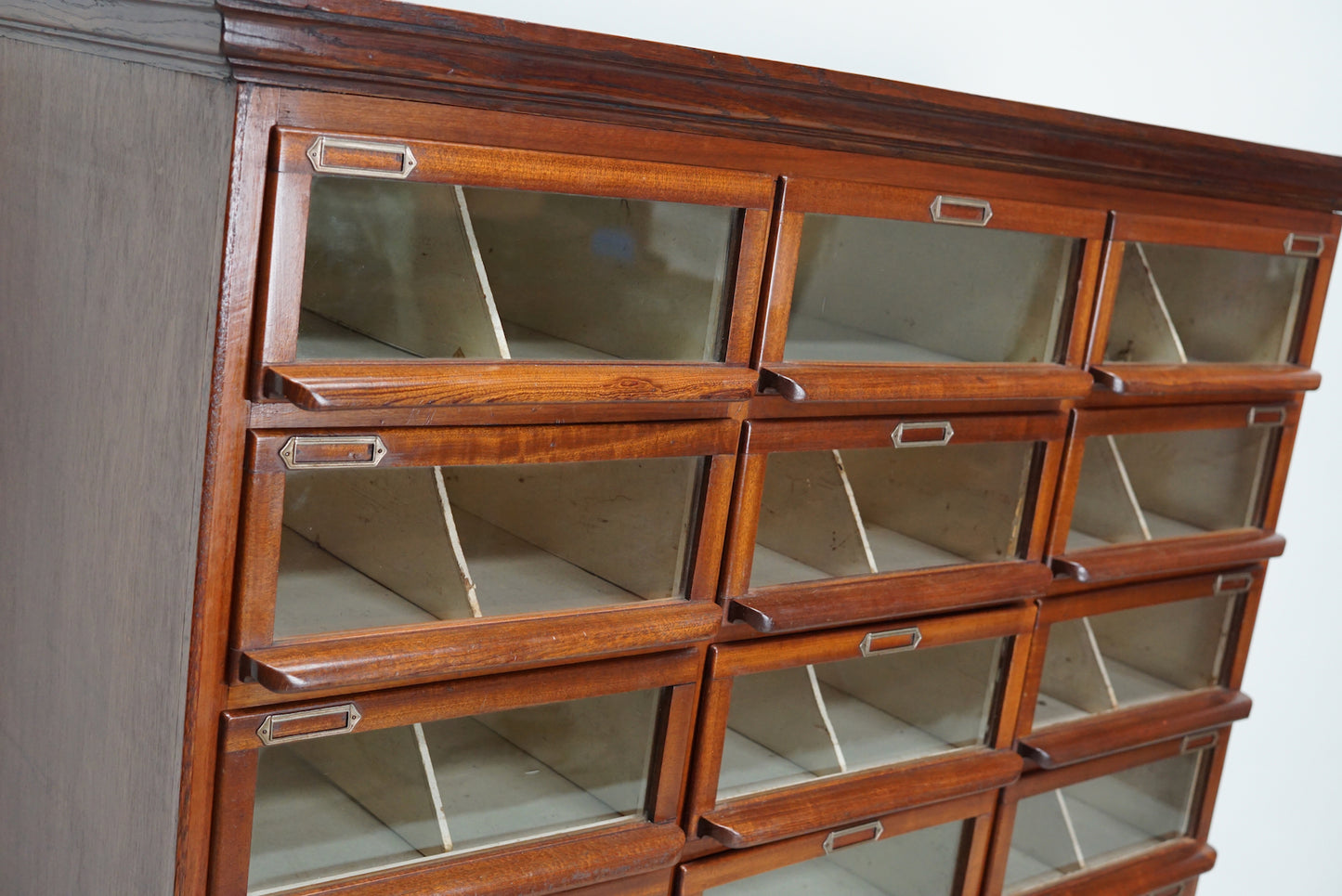 Vintage Dutch Oak / Mahogany Haberdashery Shop Cabinet, 1930s