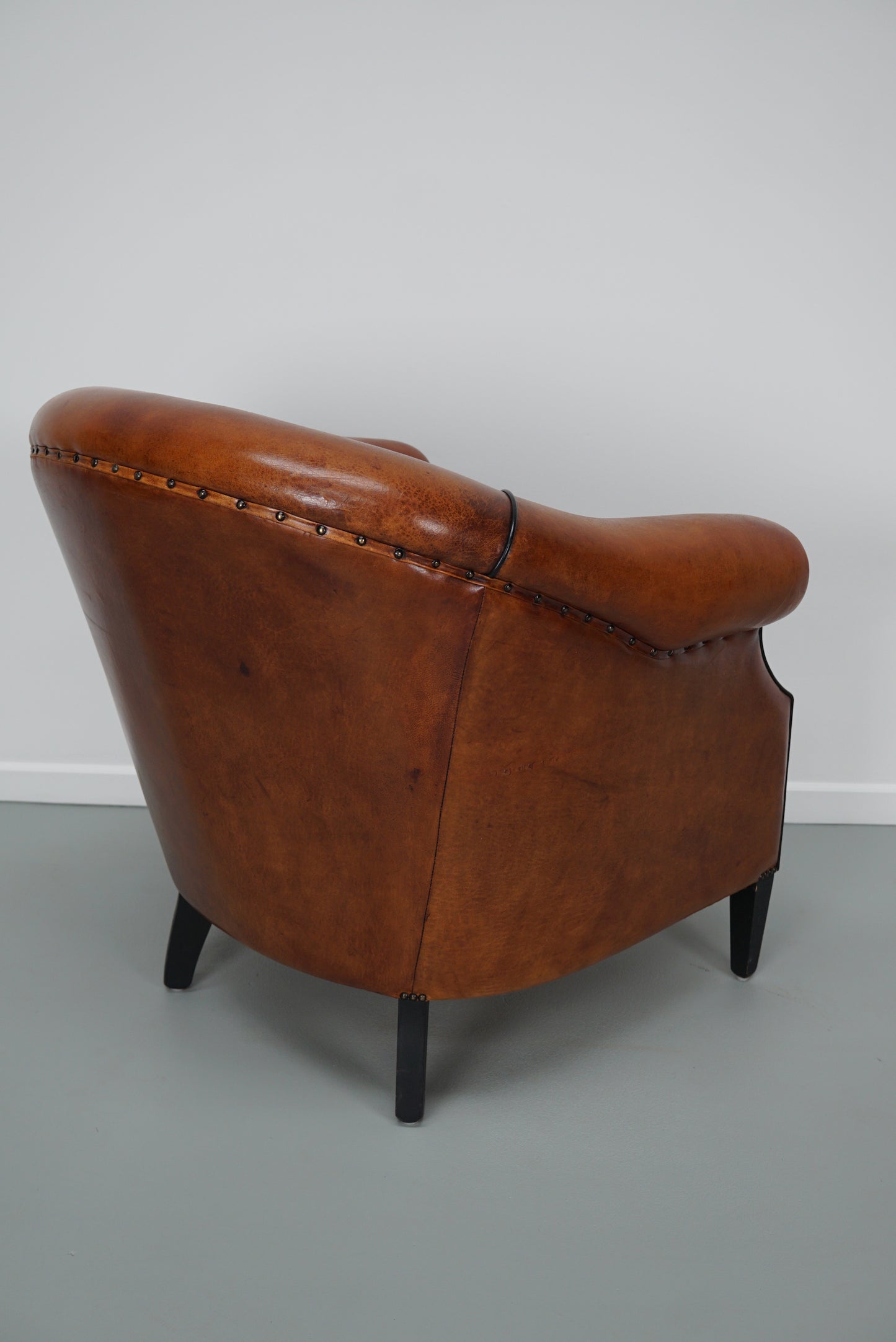 Vintage Dutch Cognac Colored Leather Club Chair