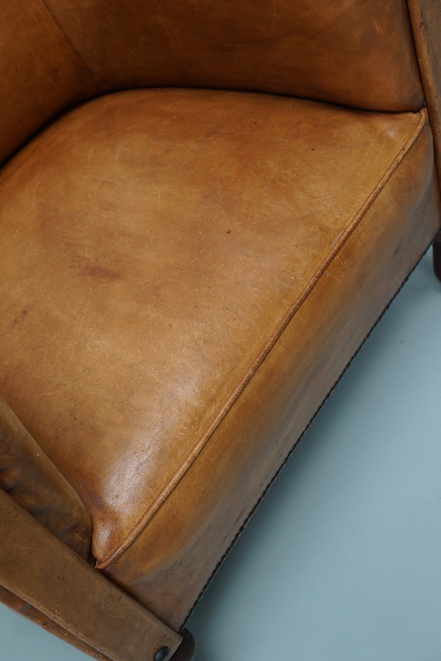 Vintage Dutch Cognac Colored Leather Club Chair