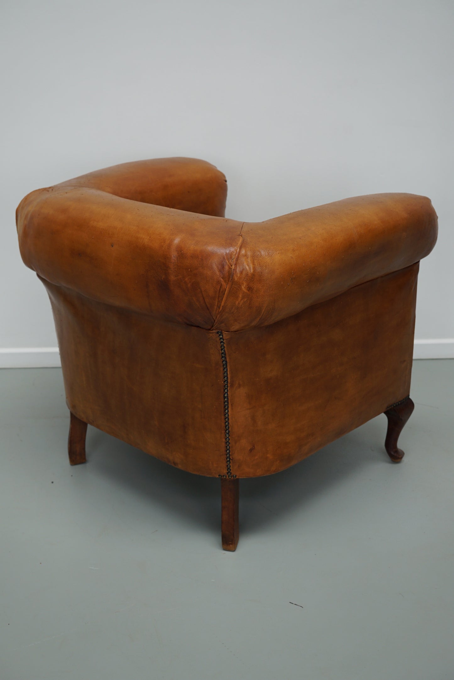 Vintage Dutch Cognac Colored Leather Club Chair