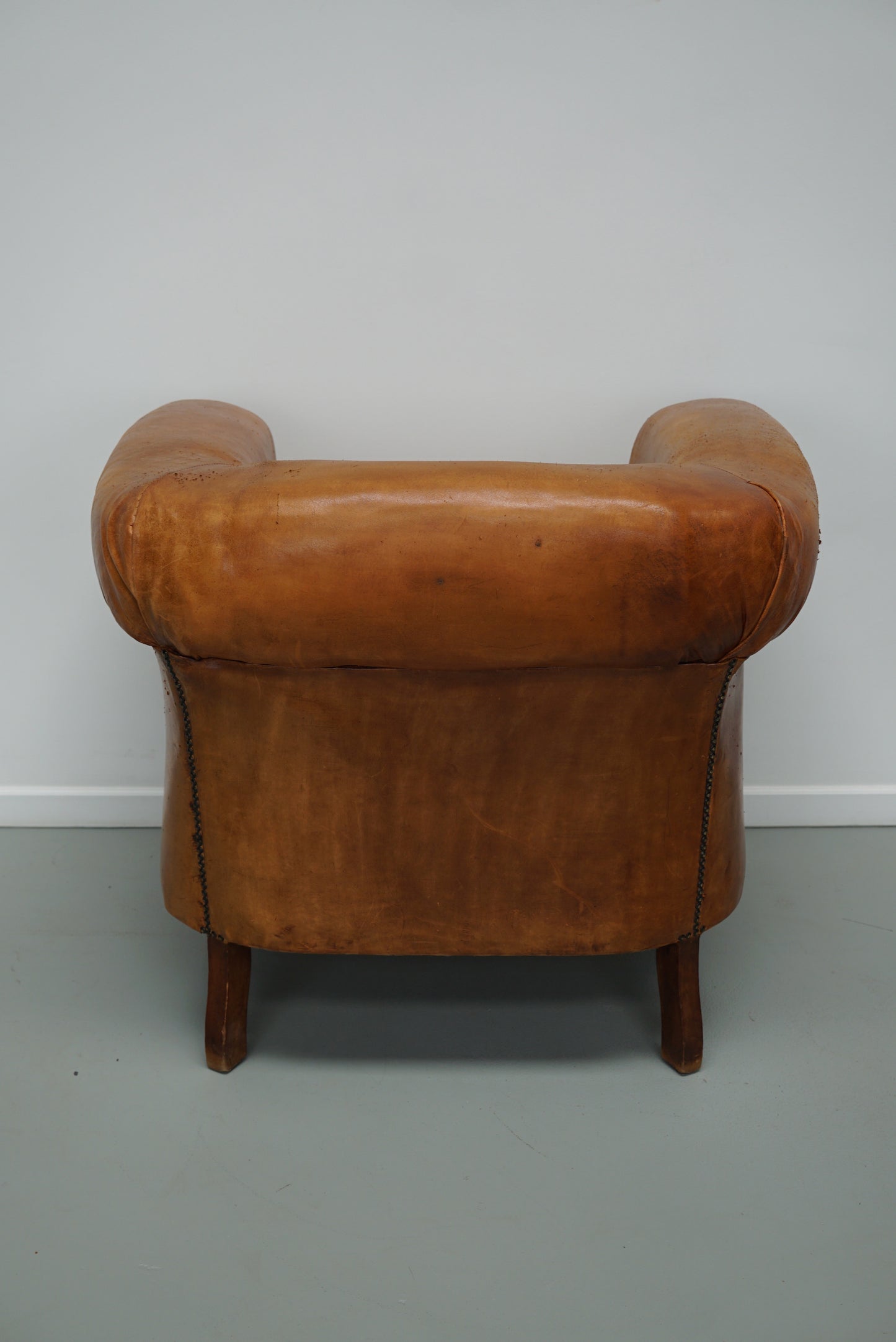 Vintage Dutch Cognac Colored Leather Club Chair