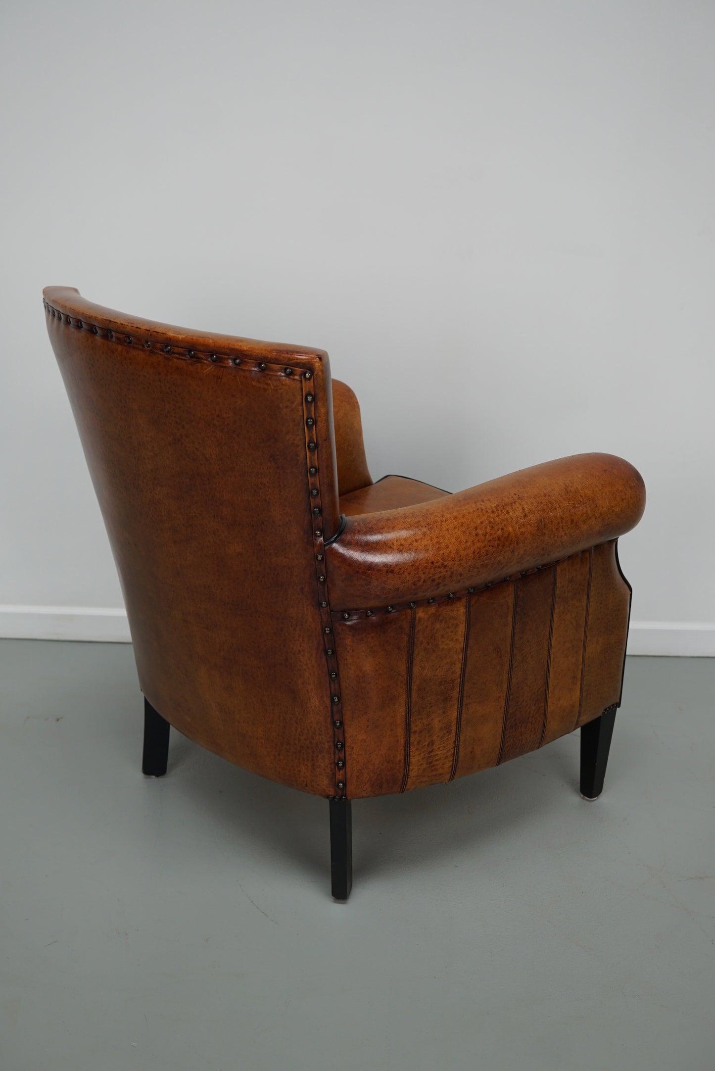 Vintage Dutch Cognac Colored Leather Club Chair