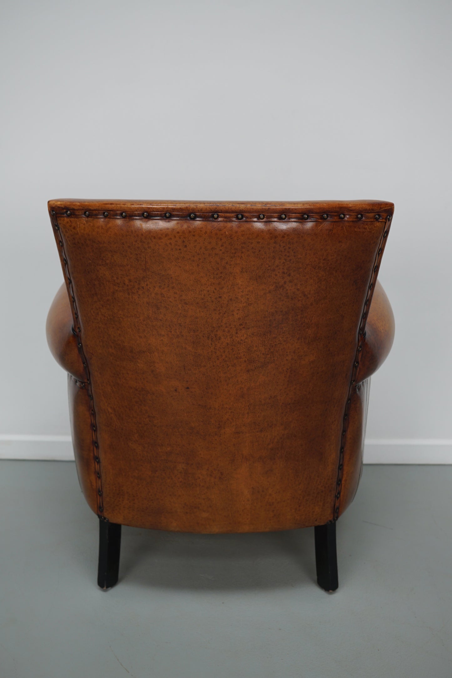 Vintage Dutch Cognac Colored Leather Club Chair