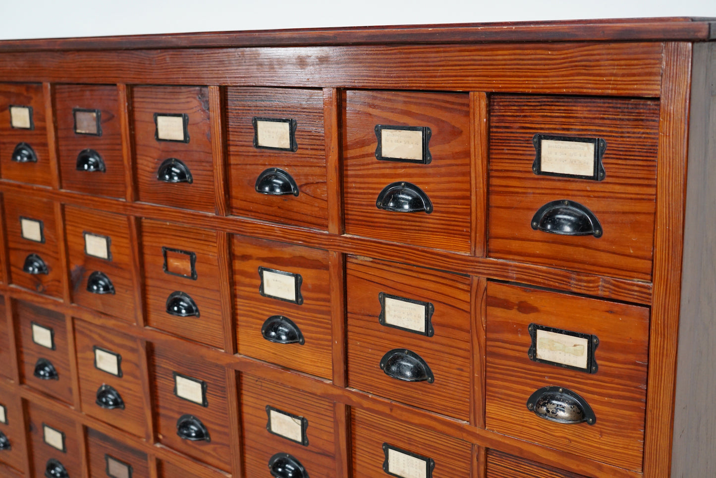 Dutch Industrial Pine Apothecary / Workshop Cabinet, circa 1930s