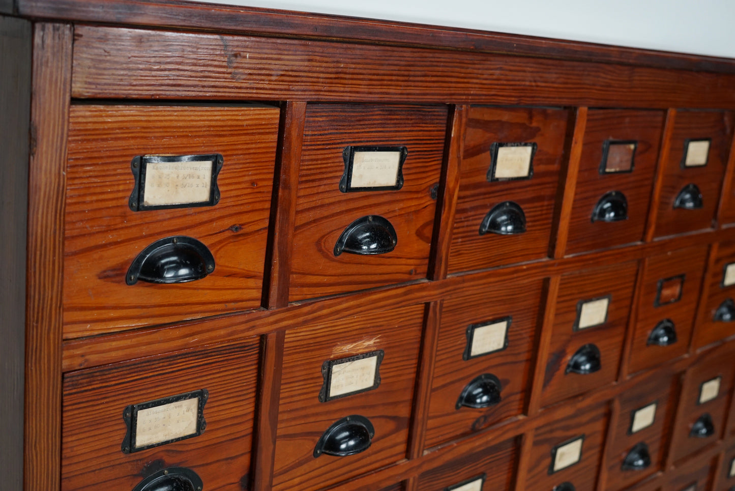 Dutch Industrial Pine Apothecary / Workshop Cabinet, circa 1930s