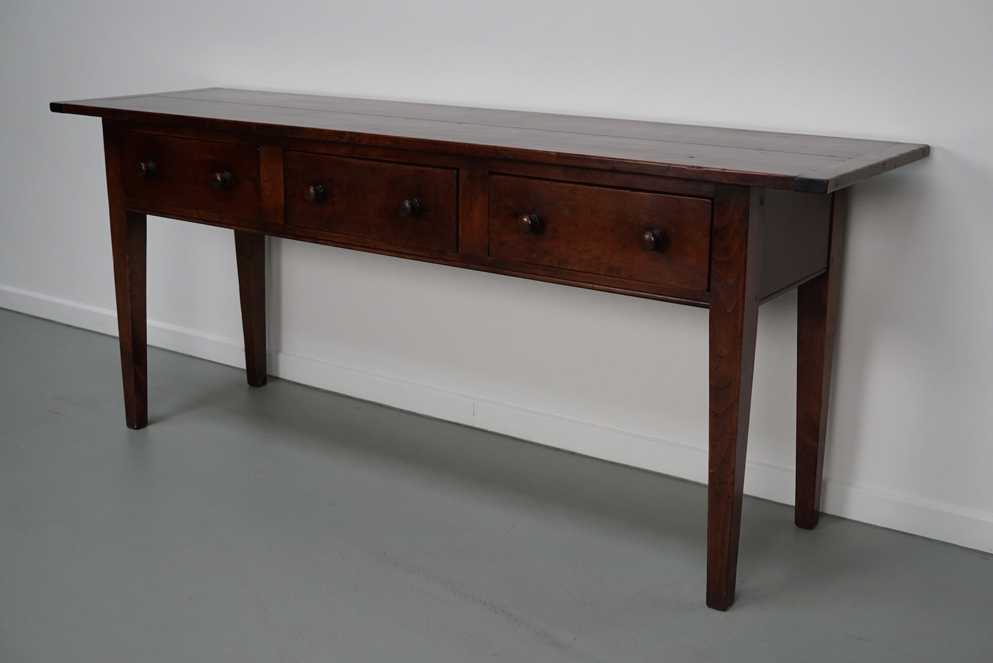 Vintage English Rustic Farmhouse Cherry Side Table, 1950s