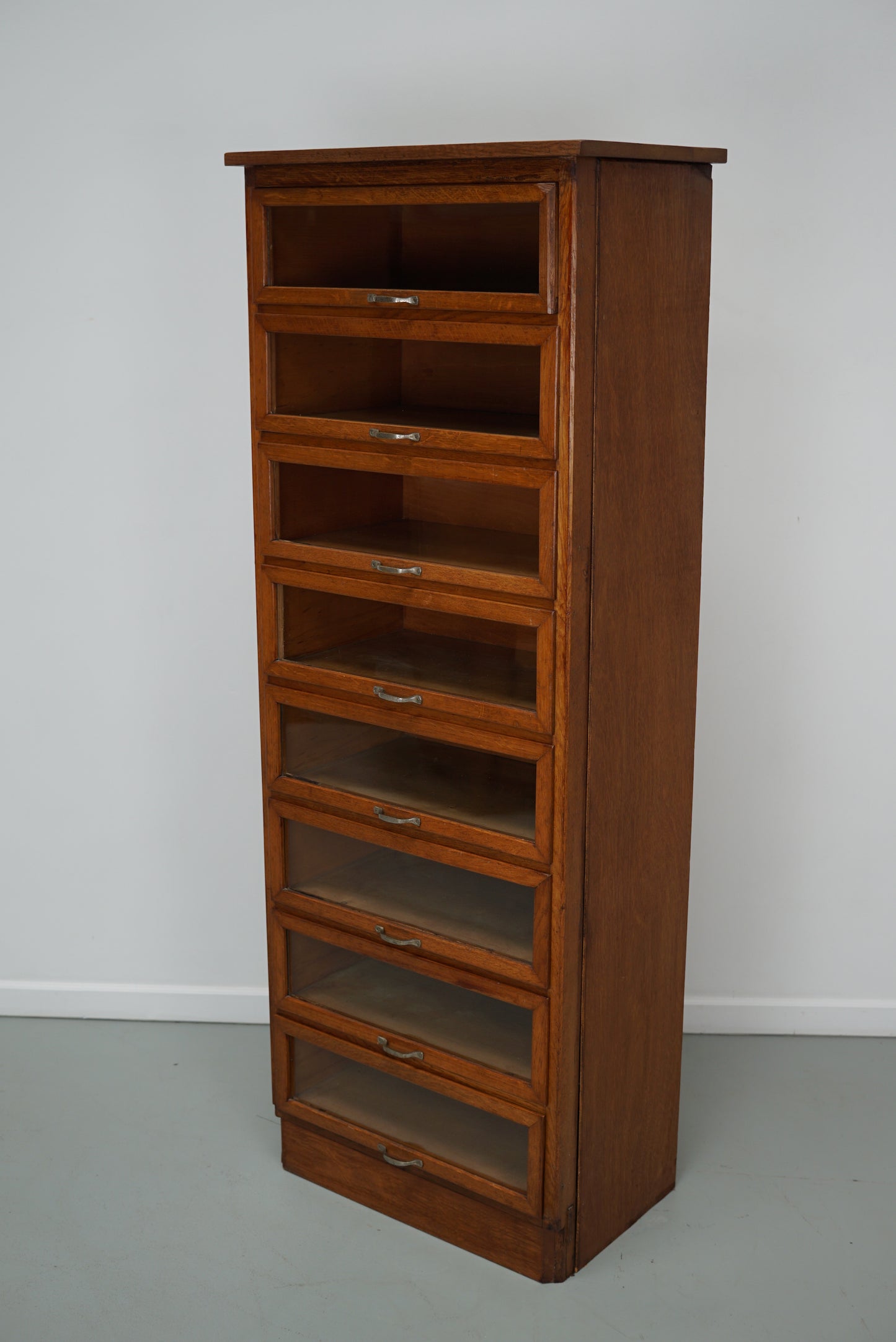 Vintage Dutch Oak Haberdashery Shop Cabinet / Vitrine, 1950s