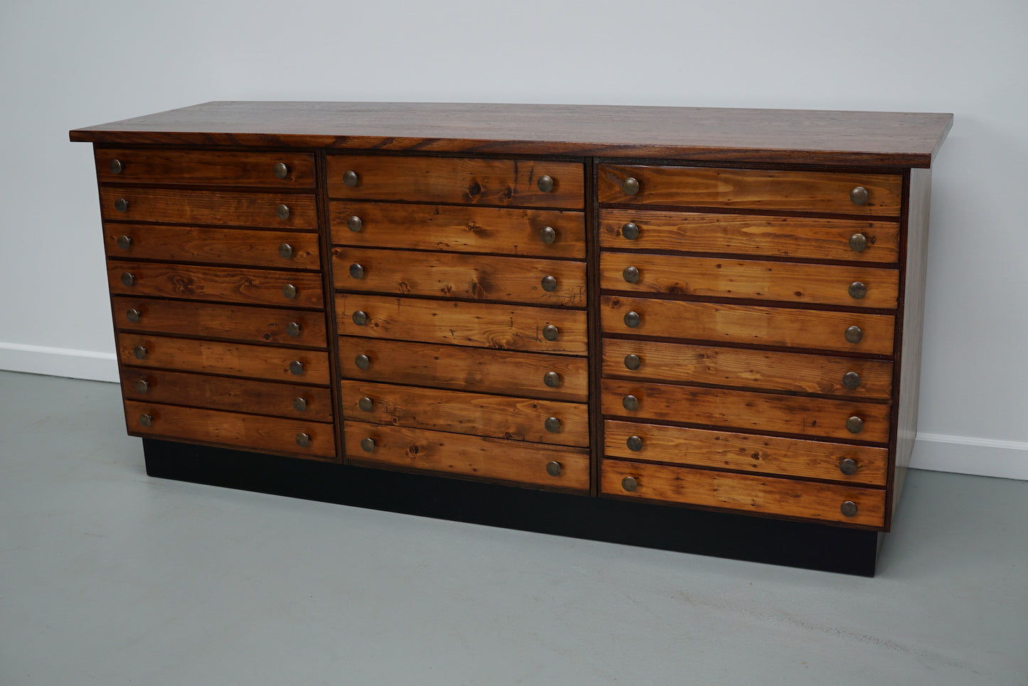 Vintage German Pine & Oak Apothecary Cabinet, 1950s