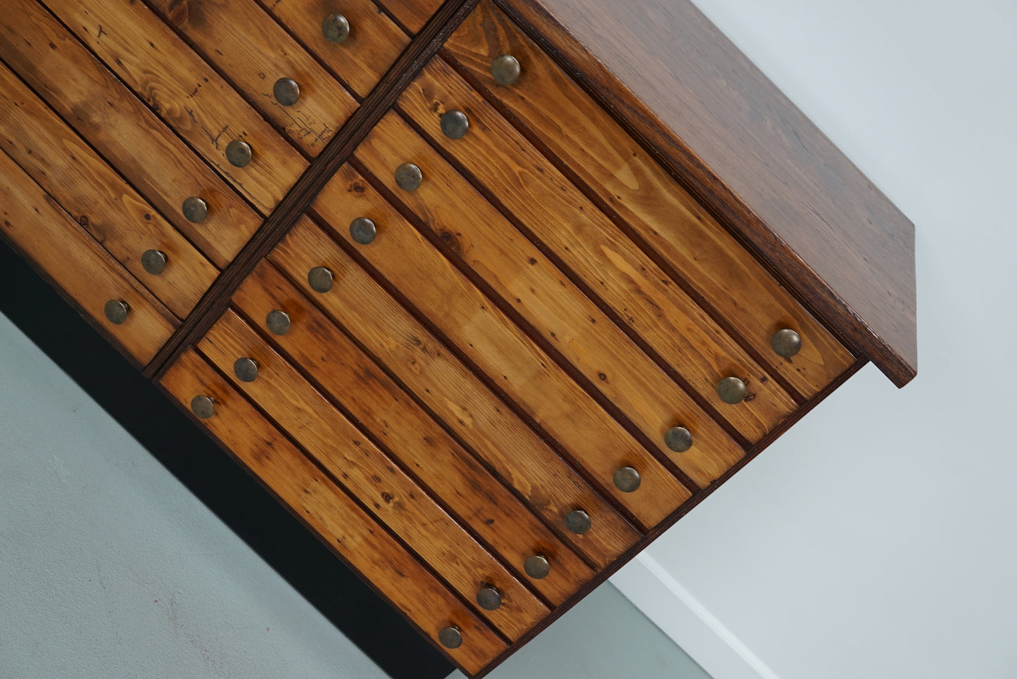 Vintage German Pine & Oak Apothecary Cabinet, 1950s