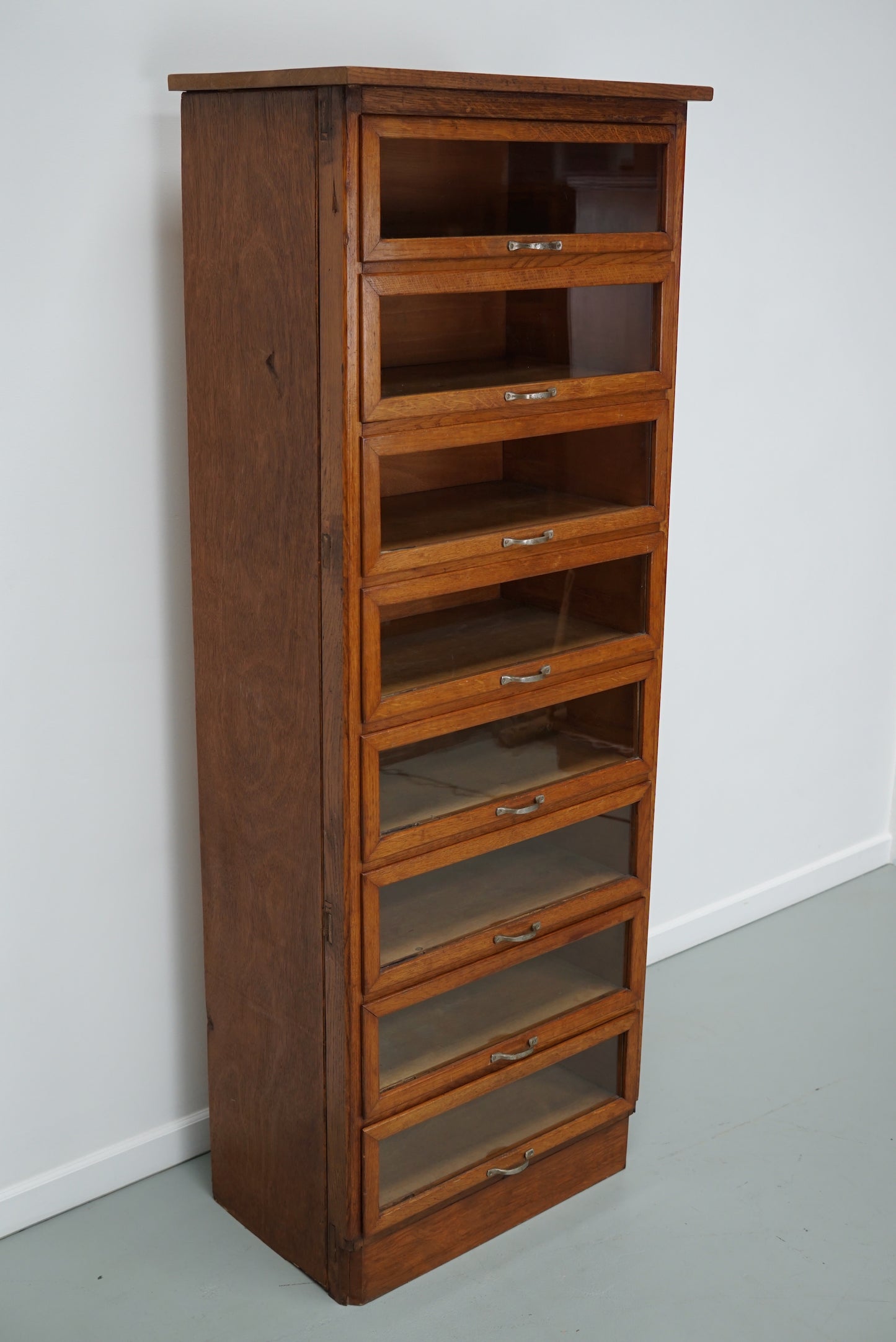 Vintage Dutch Oak Haberdashery Shop Cabinet / Vitrine, 1950s