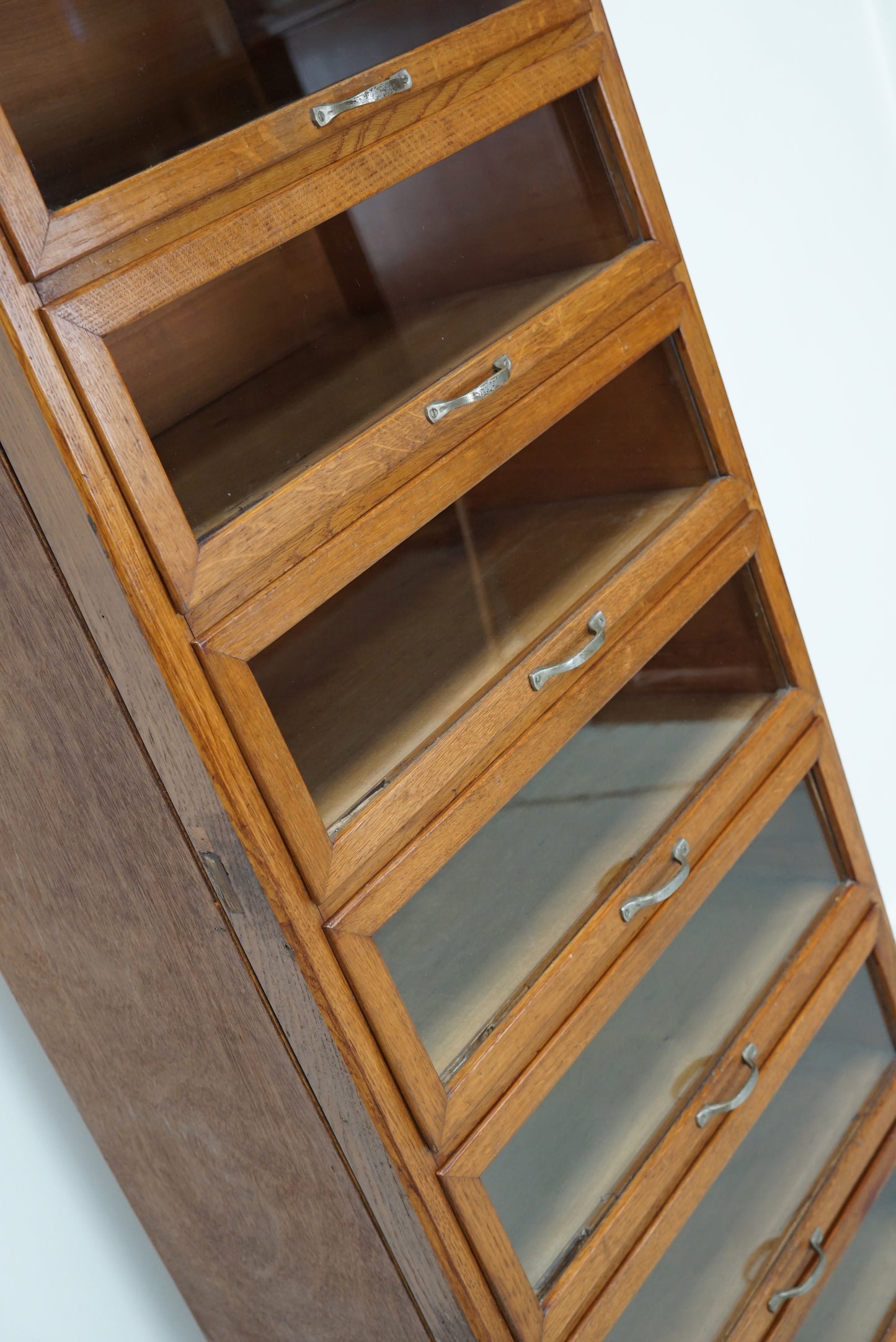 Vintage Dutch Oak Haberdashery Shop Cabinet / Vitrine, 1950s