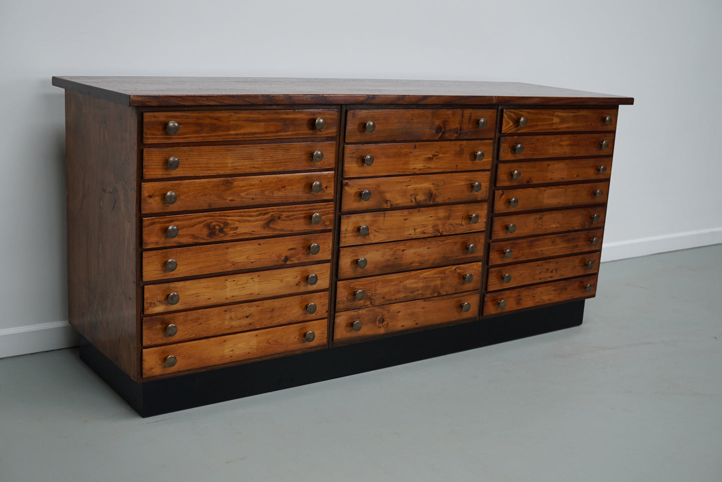 Vintage German Pine & Oak Apothecary Cabinet, 1950s