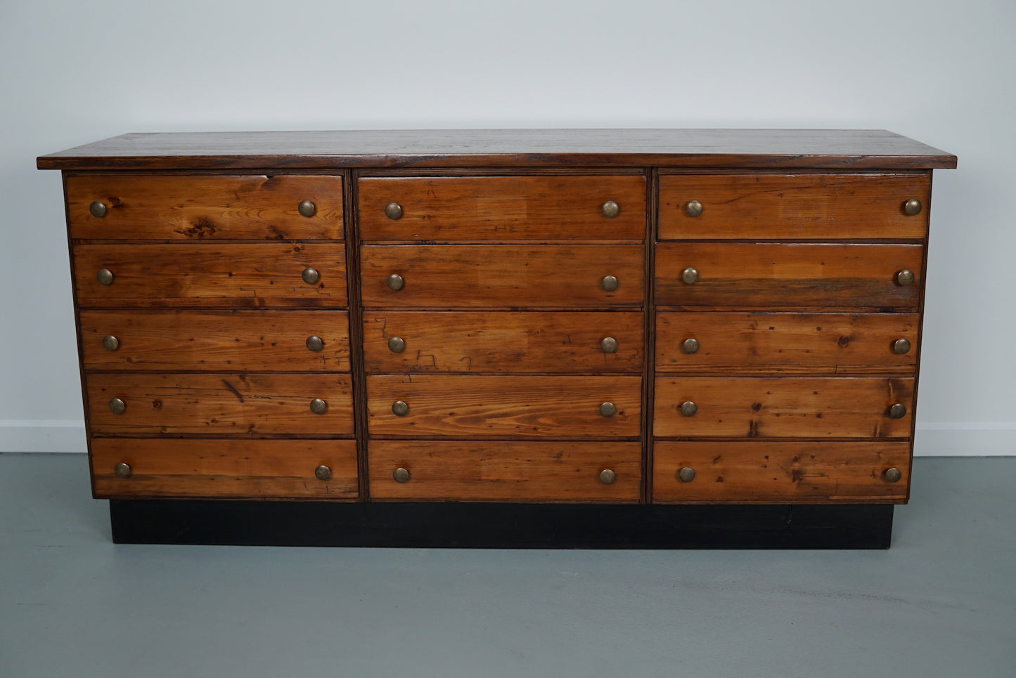 Vintage German Pine & Oak Apothecary Cabinet, 1950s