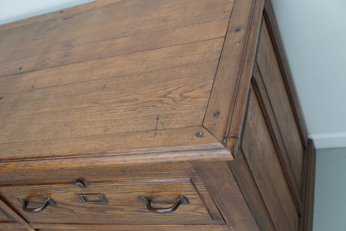 Antique French Oak Apothecary / Filing Cabinet / Kitchen Island, 1920/30s