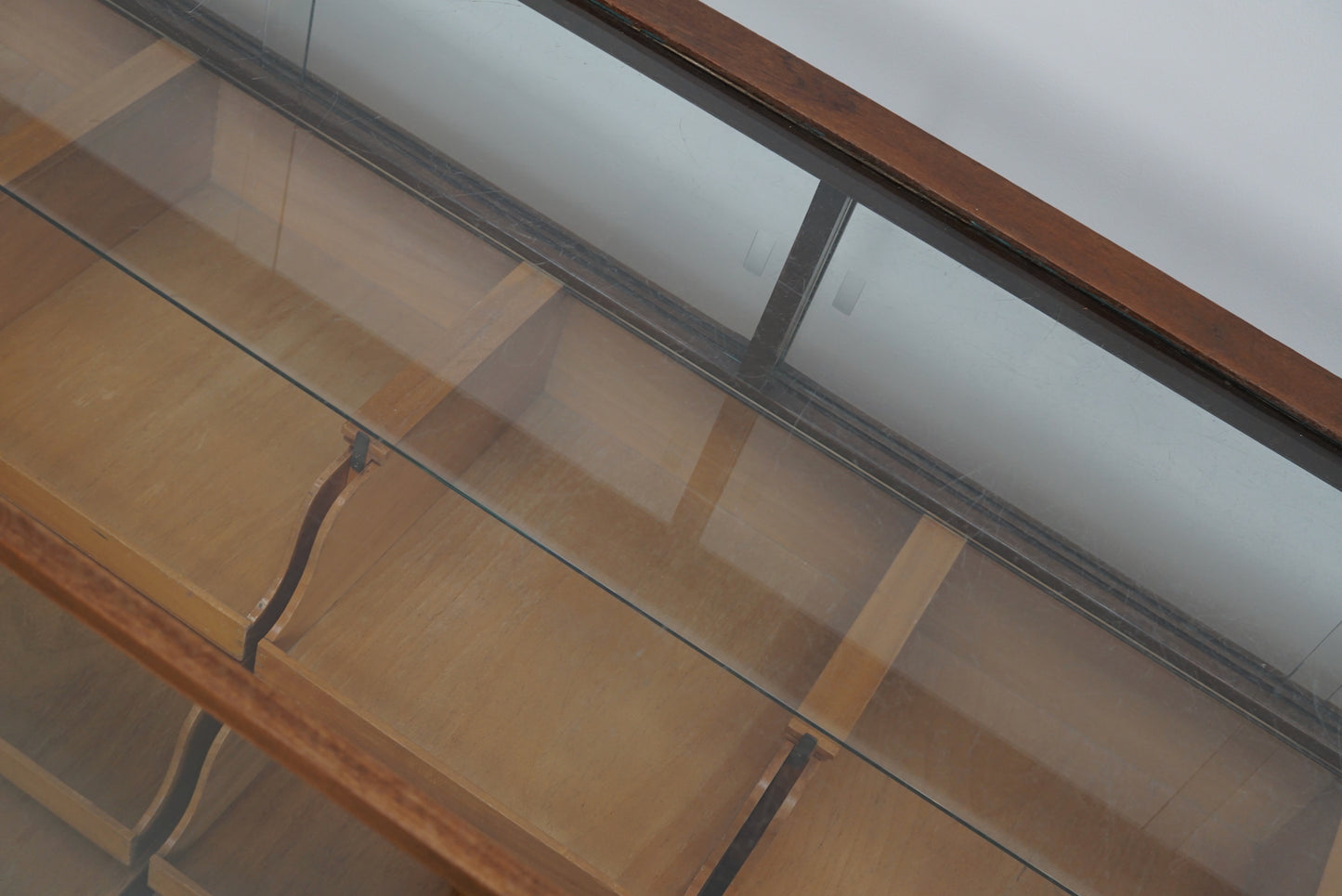 Antique British Maple & Hardwood Haberdashery Cabinet or Shop Counter, 1930s