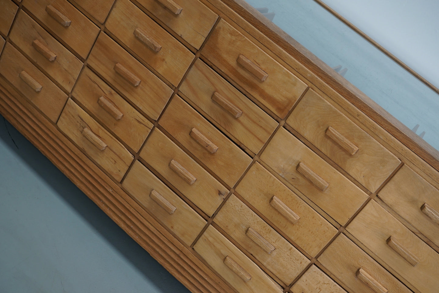 Antique British Maple & Oak Haberdashery Cabinet or Shop Counter, 1930s