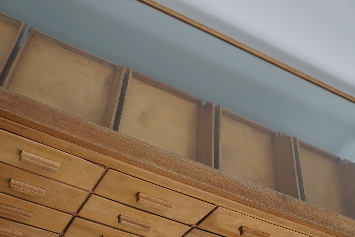 Antique British Maple & Oak Haberdashery Cabinet or Shop Counter, 1930s