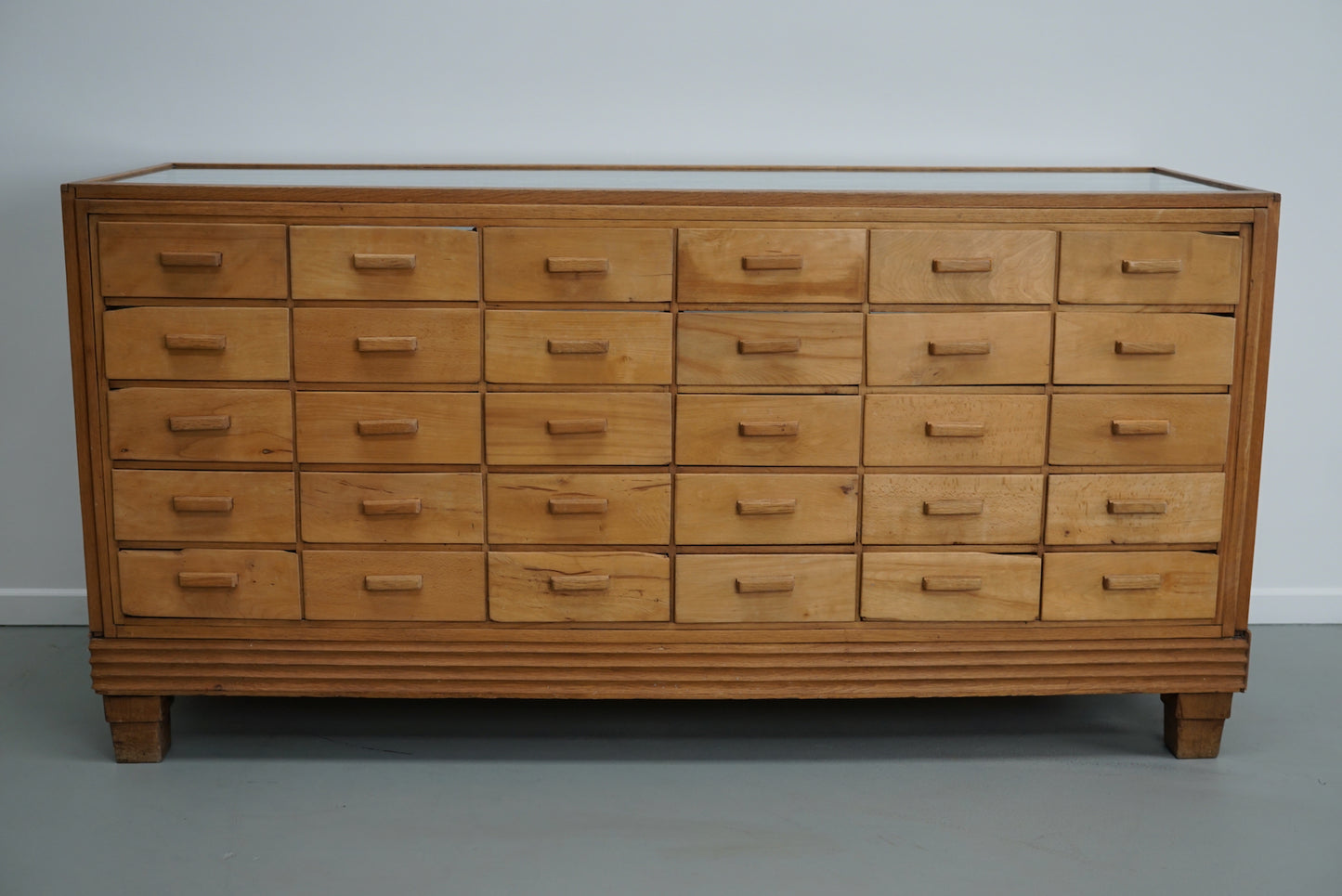 Antique British Maple & Oak Haberdashery Cabinet or Shop Counter, 1930s