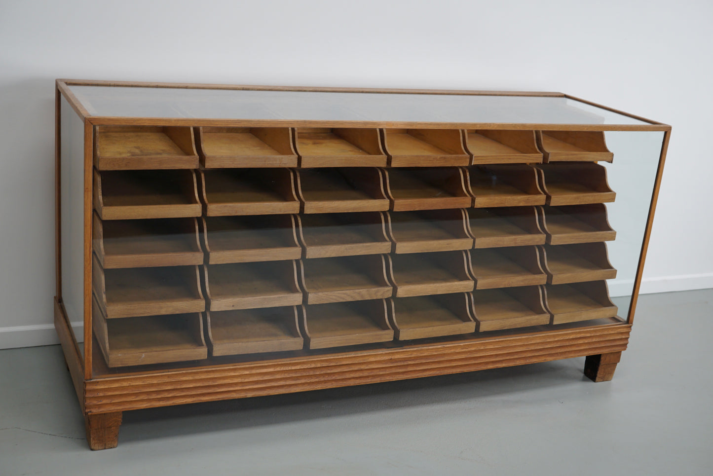 Antique British Maple & Oak Haberdashery Cabinet or Shop Counter, 1930s