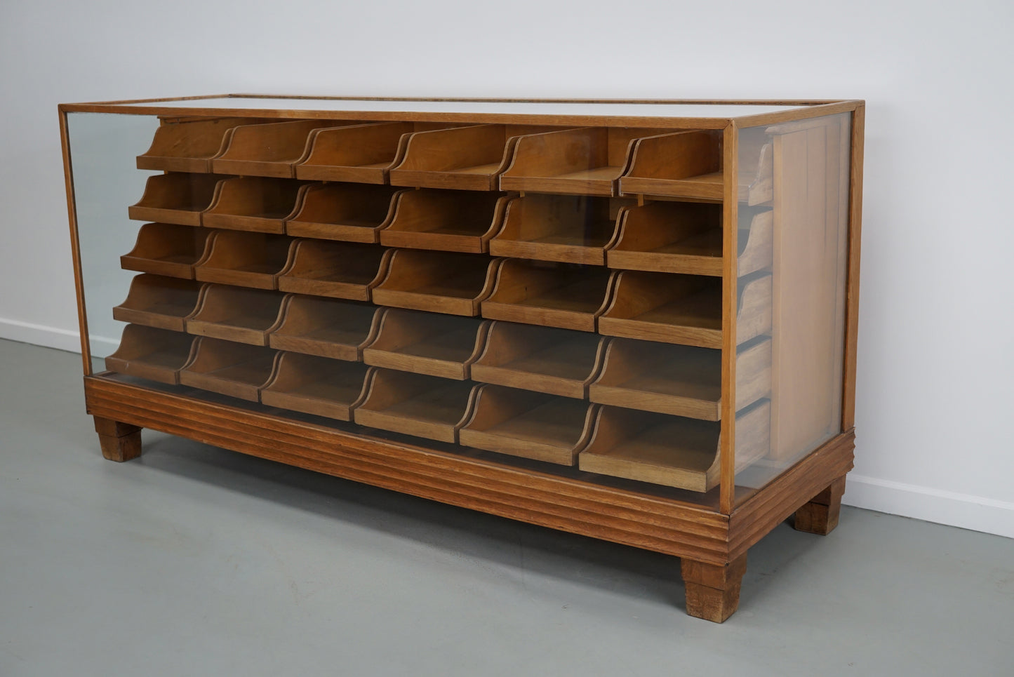 Antique British Maple & Oak Haberdashery Cabinet or Shop Counter, 1930s